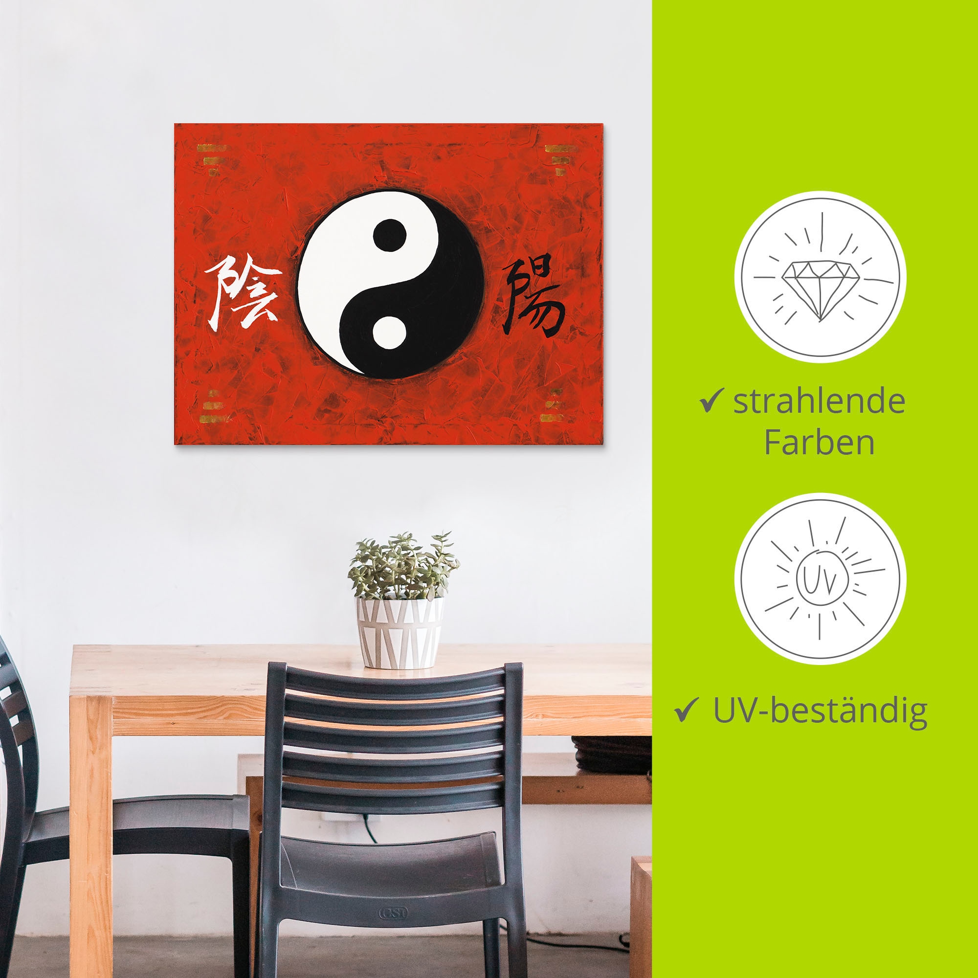 Artland Alu-Dibond-Druck »Yin & Yang« Zeichen 1 Stk. tlg. für Innen- und Außenbereich geeignet, Outdoorbild