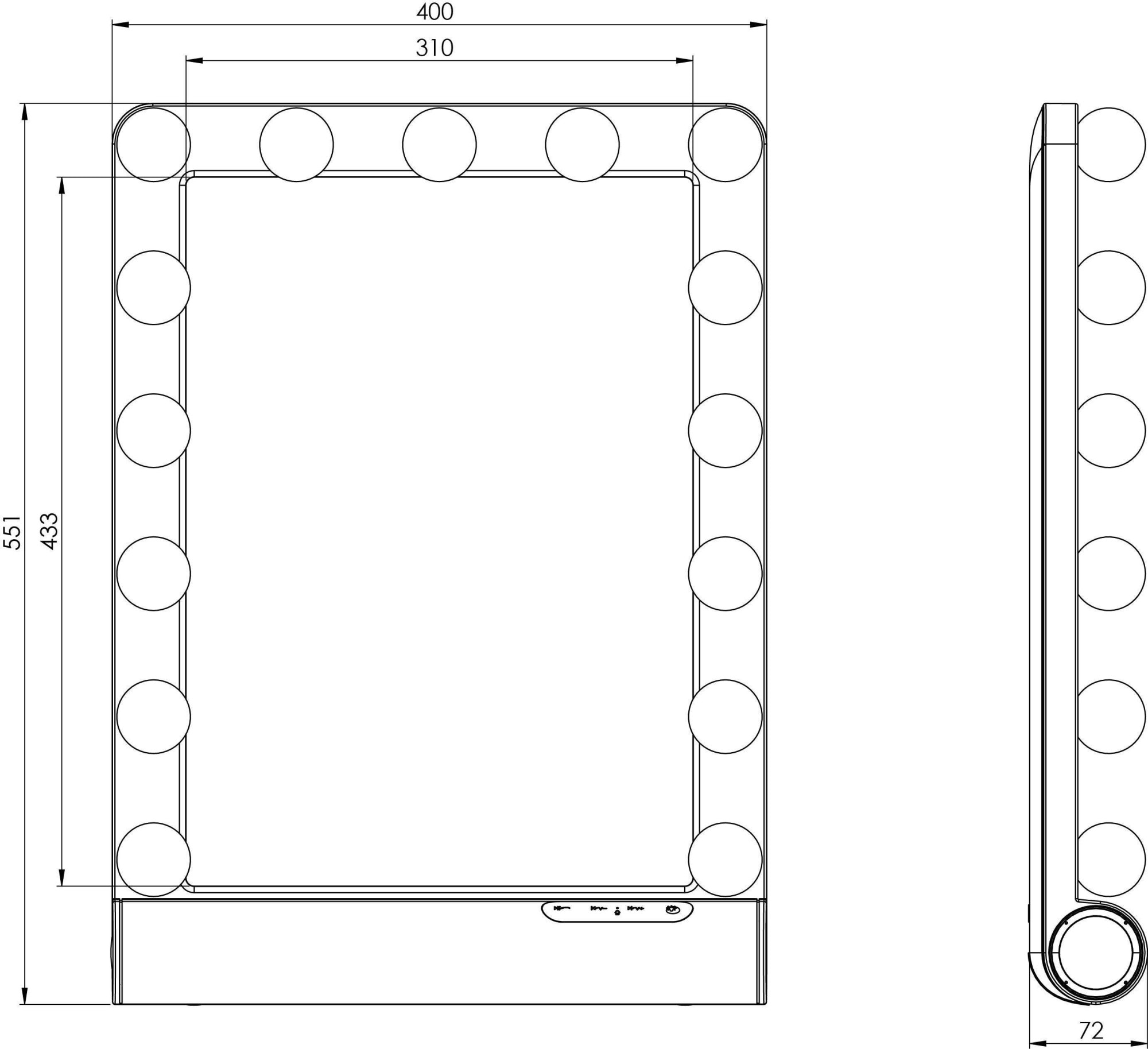 Loevschall Schminkspiegel »Anna Hollywood Spiegel mit LED-Beleuchtung & Bluetooth-Lautsprecher« Wand- oder Standnutzung, Memory-Funktion & 30-Min-Autoschalt
