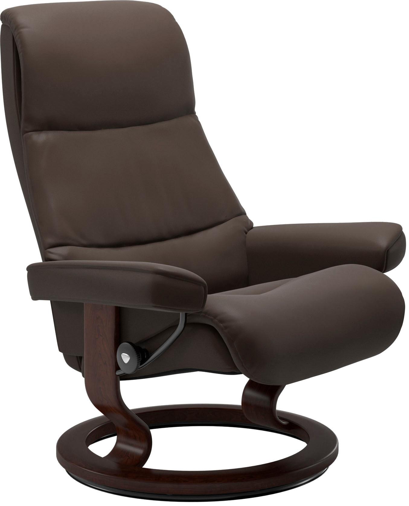 Stressless® Relaxsessel »View« Set, Relaxsessel mit Hocker,  mit Classic Base, Größe M,Gestell Braun