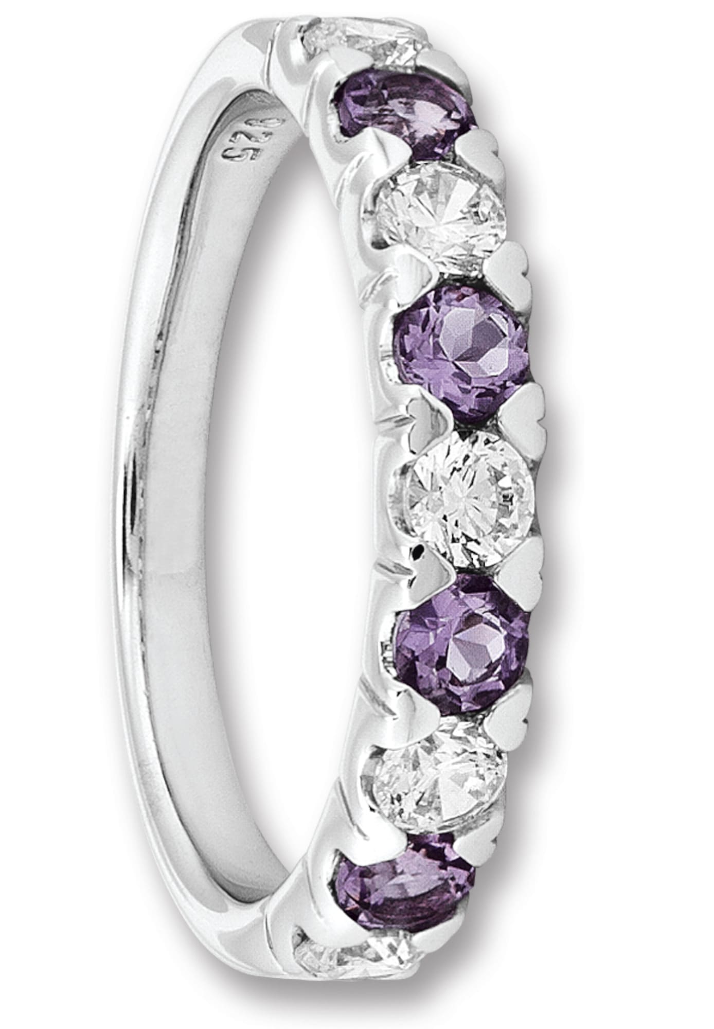 Silberring »Zirkonia & Amethyst Ring aus 925 Silber«