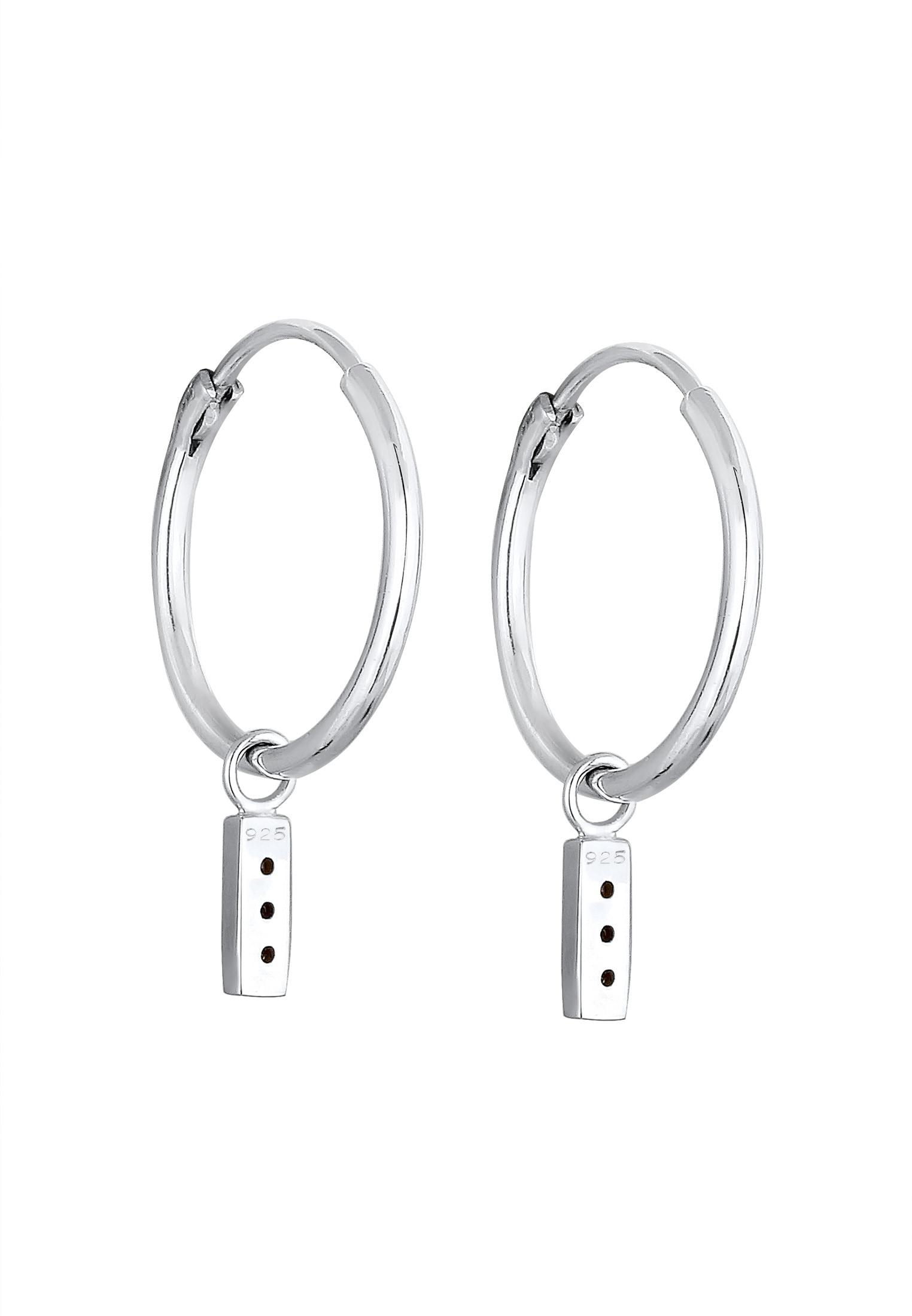 Elli Paar Creolen »Ohrringe Creolen Glas Kristalle Weiß 925 Sterling Silber«