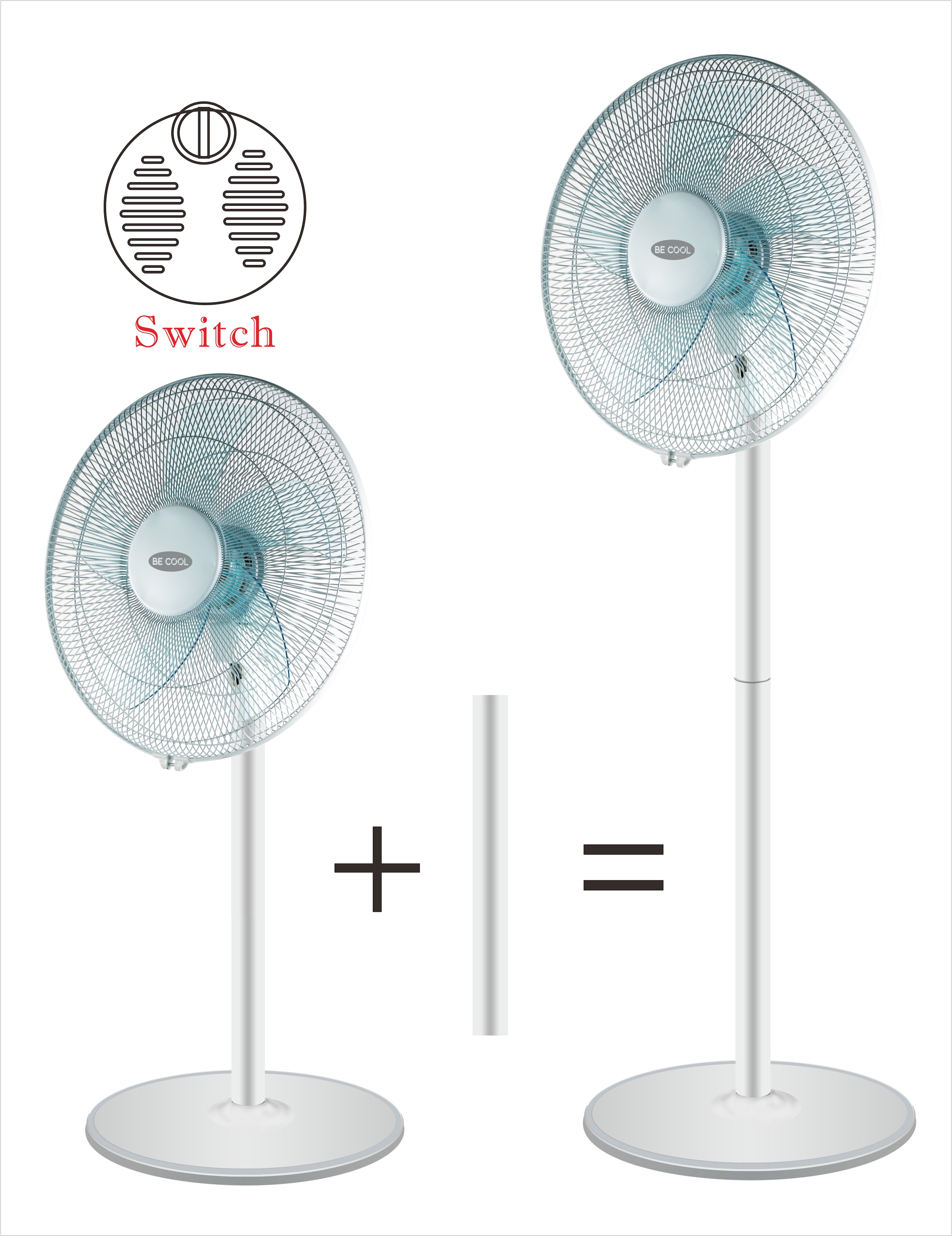be cool Standventilator »BE COOL 2 in 1 Stand-und Tischventilator 40 cm«, 40 cm Durchmesser