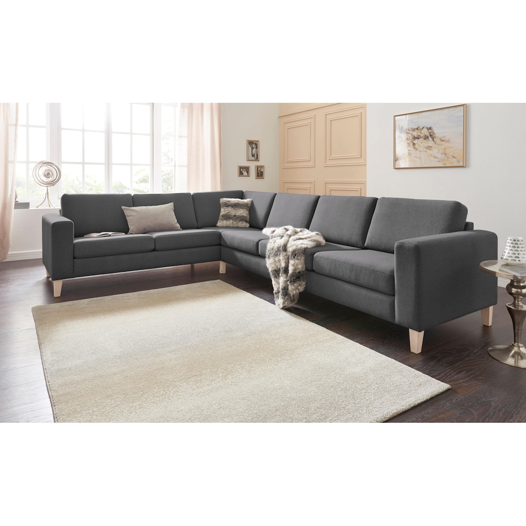 ATLANTIC home collection Ecksofa »Terra«, mit Wellenunterfederung, langer Schenkel links oder rechts montierbar