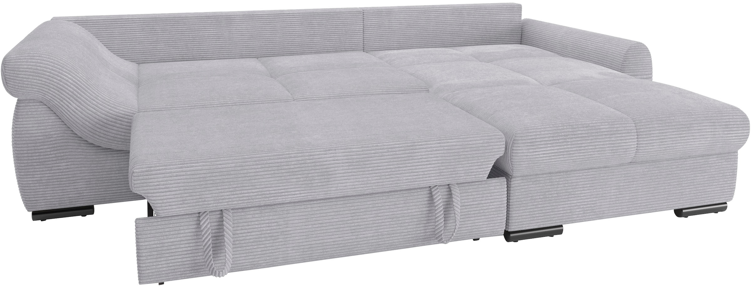 Mr. Couch Ecksofa »Livorno L-Form«, inkl. Hochschläfer-Bettauszug, XL-Bettkasten weiß beschichtet
