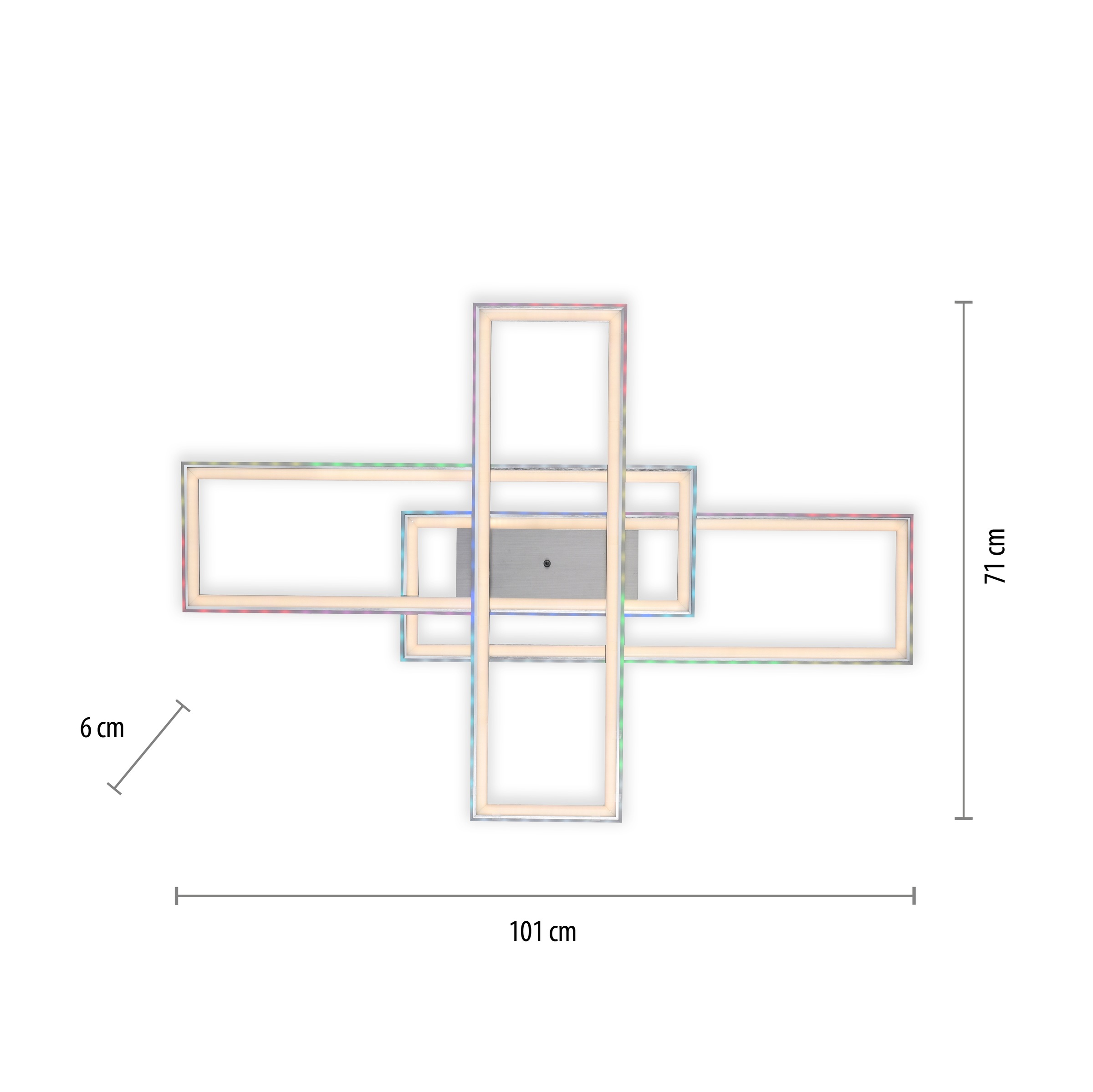 JUST LIGHT Deckenleuchte »FELIX60«, 2 flammig, Leuchtmittel LED-Board-LED-Board | LED fest integriert-LED fest integriert, LED, CCT - über Fernbedienung, RGB-Rainbow, Fernbed., Infrarot inkl.
