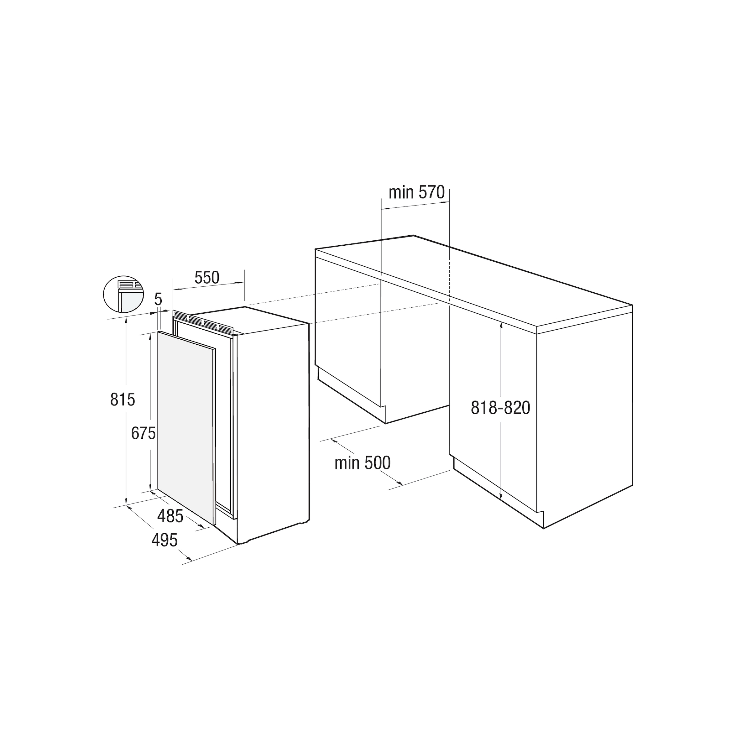 GORENJE Einbaukühlschrank »RBIU48E21« 81,5 cm hoch 49,5 cm breit