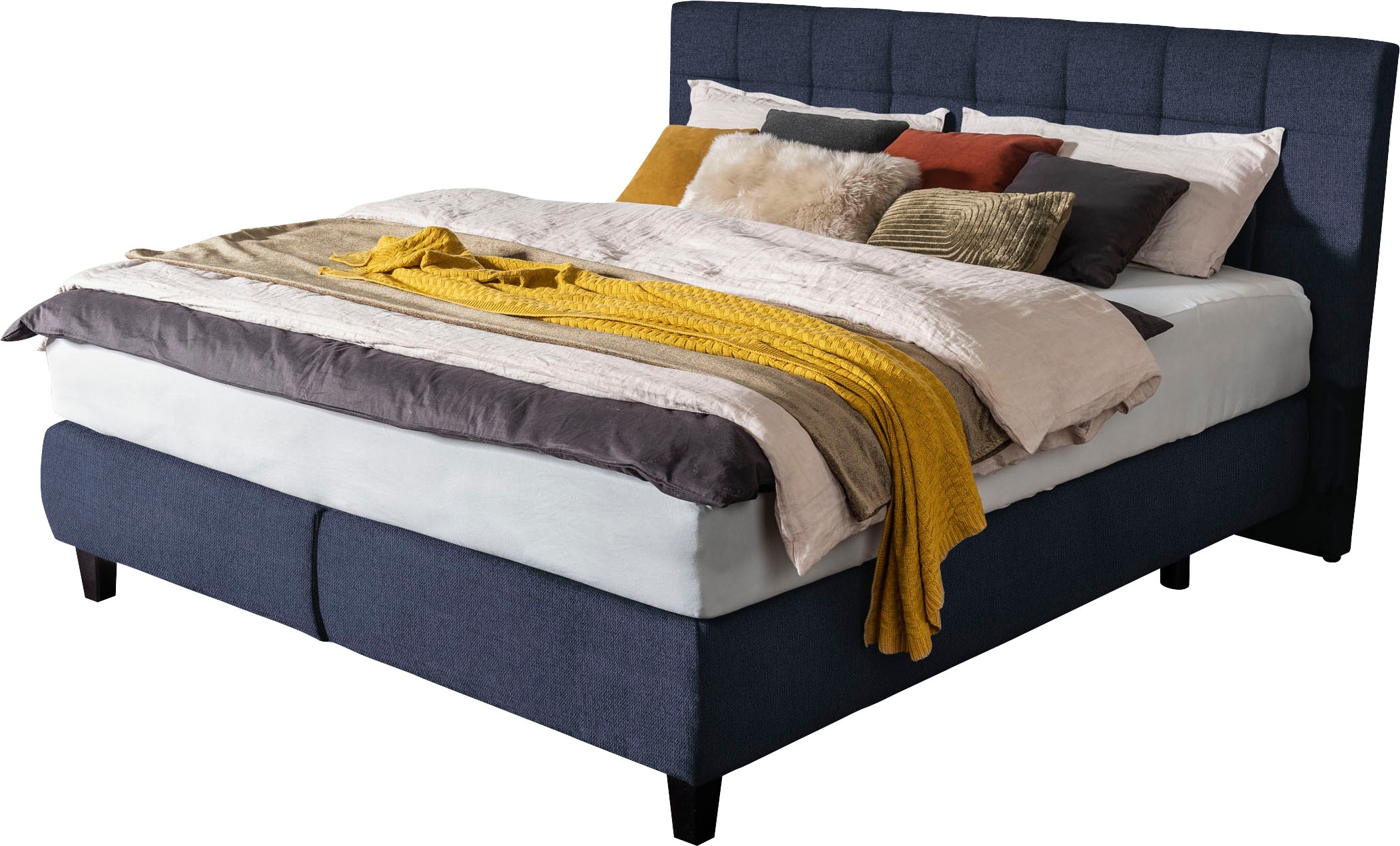 alina Boxspringbett »Edera«, Doppelbett wahlweise mit Topper, Liegefläche 180x200 cm, mit Steppung
