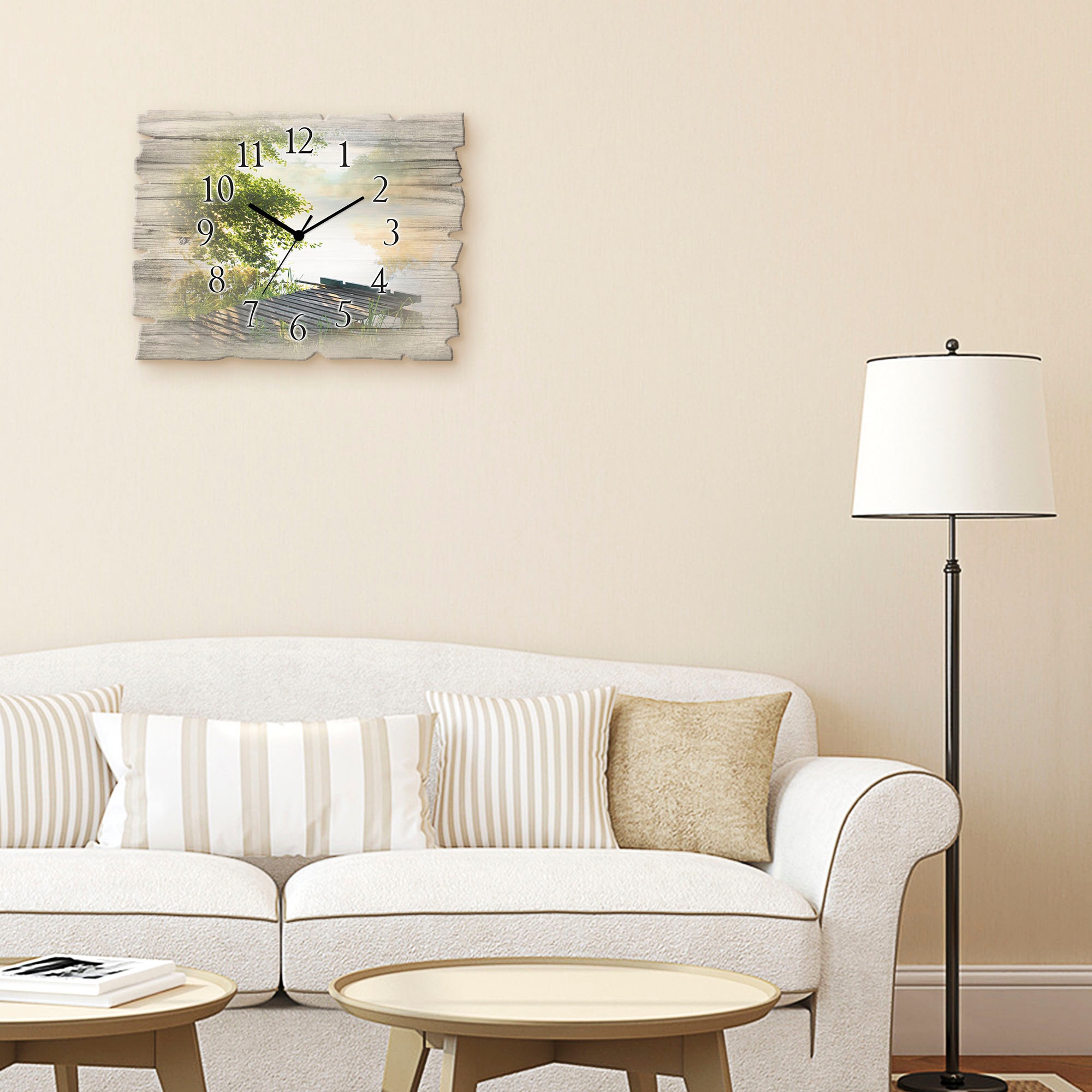 Artland Wanduhr »Angelsteg am Morgen« wahlweise mit Quarz- oder Funkuhrwerk, lautlos ohne Tickgeräusche