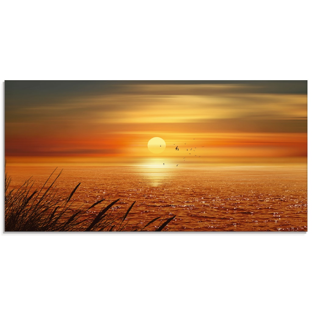 Artland Glasbild »Sonnenuntergang über dem Meer«, Sonnenaufgang & -untergang, (1 St.)