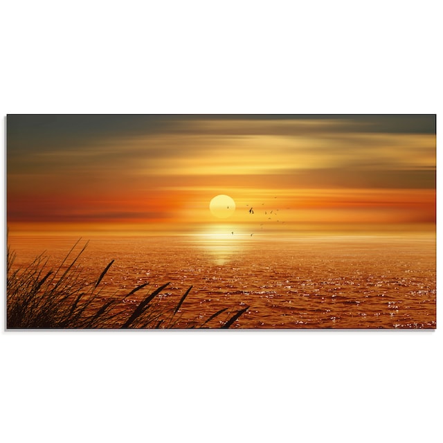 Artland Glasbild »Sonnenuntergang über dem Meer«, Sonnenaufgang &  -untergang, (1 St.), in verschiedenen Größen auf Rechnung bestellen