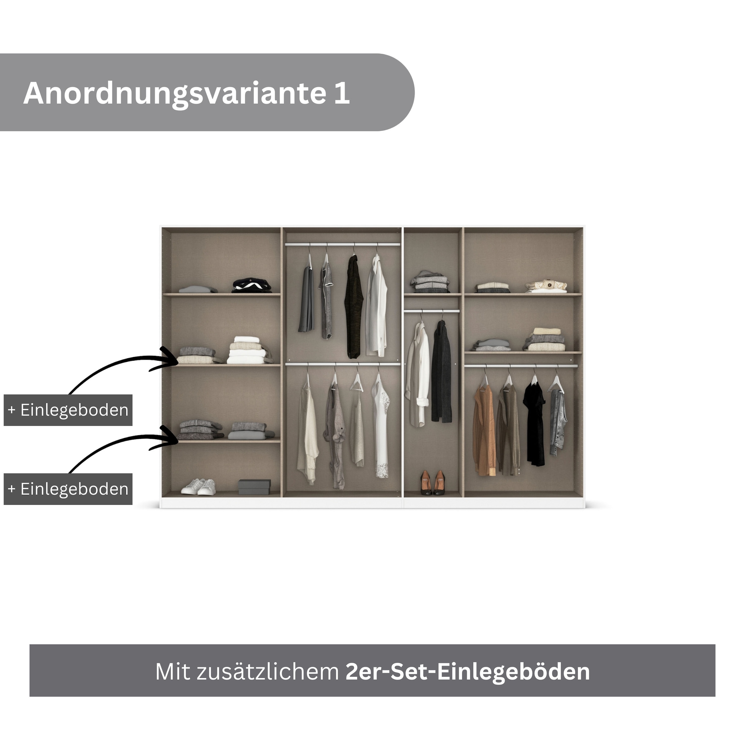 rauch Drehtürenschrank »Kleiderschrank Kleiderschränke Schrank Garderobe AGORDO mit Glasfront«, (in zwei Griff-Farben), durchdachte Innenausstattung, in 6 Breiten und 2 Höhen MADE IN GERMANY