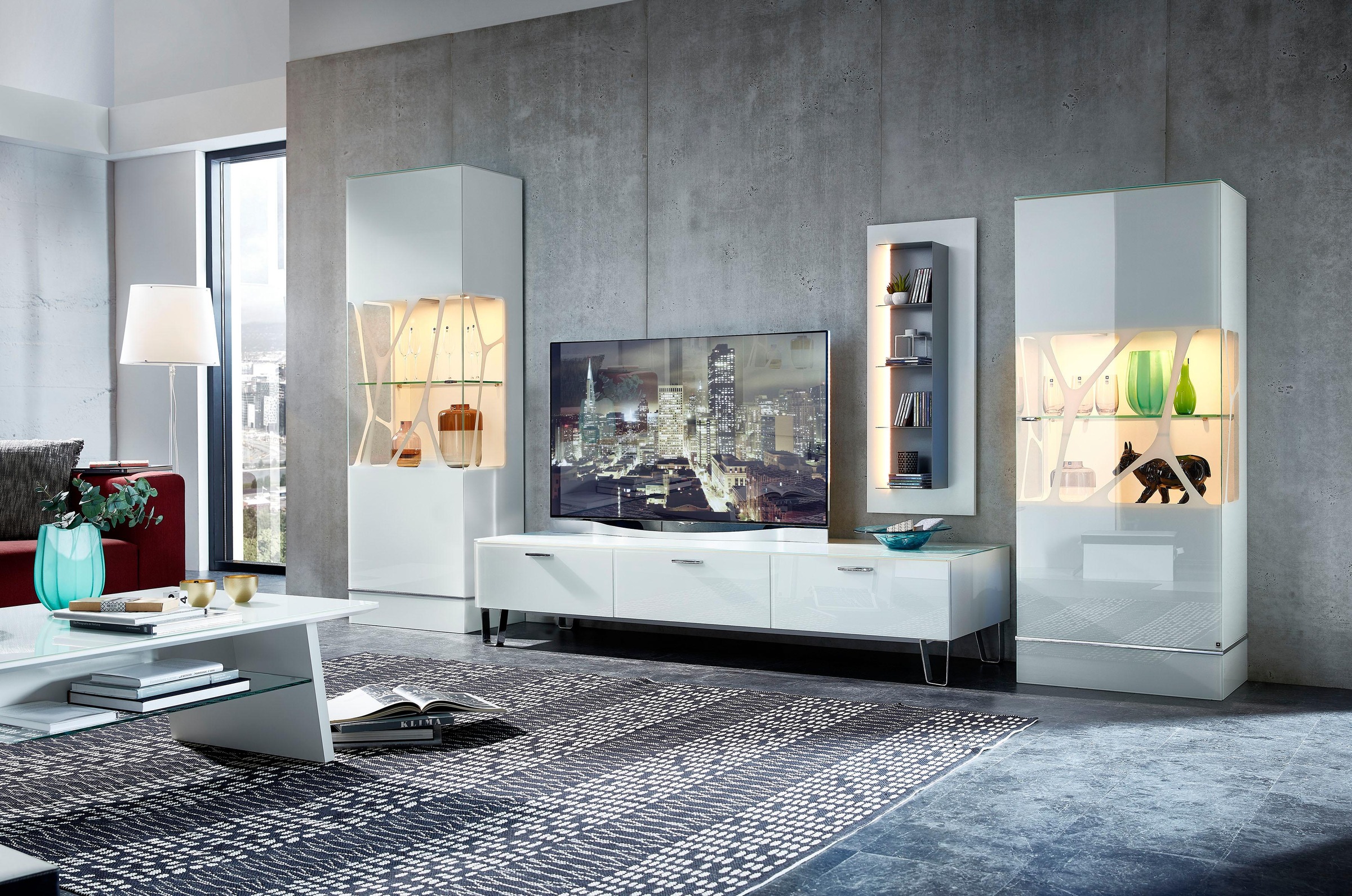 LEONARDO Couchtisch »CUBE«, mit Ablage, mit feinen Chromakzenten, Breite 125 cm