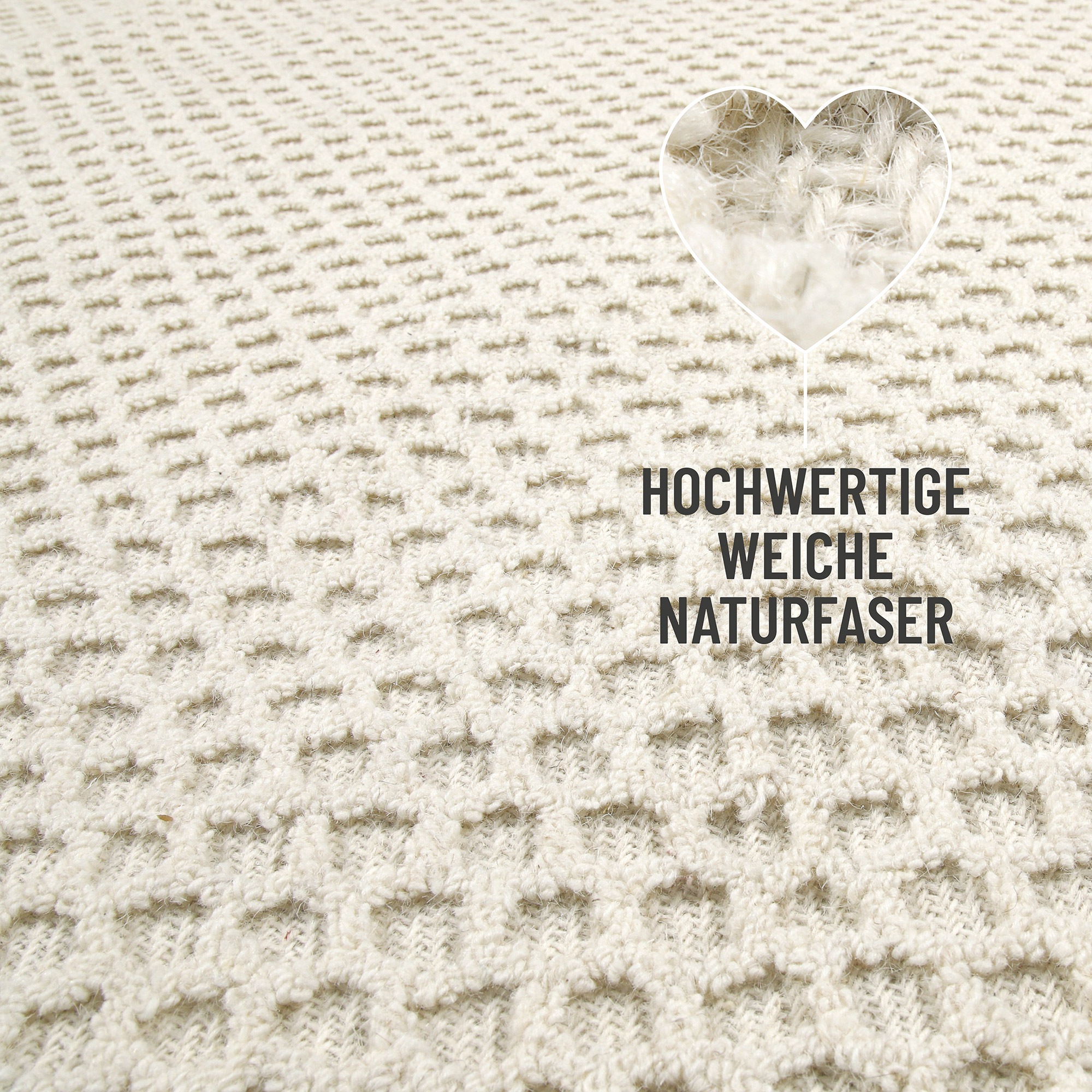 Wecon home Wollteppich »Hamptons THIRTYEIGHT«, rechteckig, 11 mm Höhe, Läufer, Schurwolle, Kurzflor, Wohn- & Schlafzimmer, elegant, Waben
