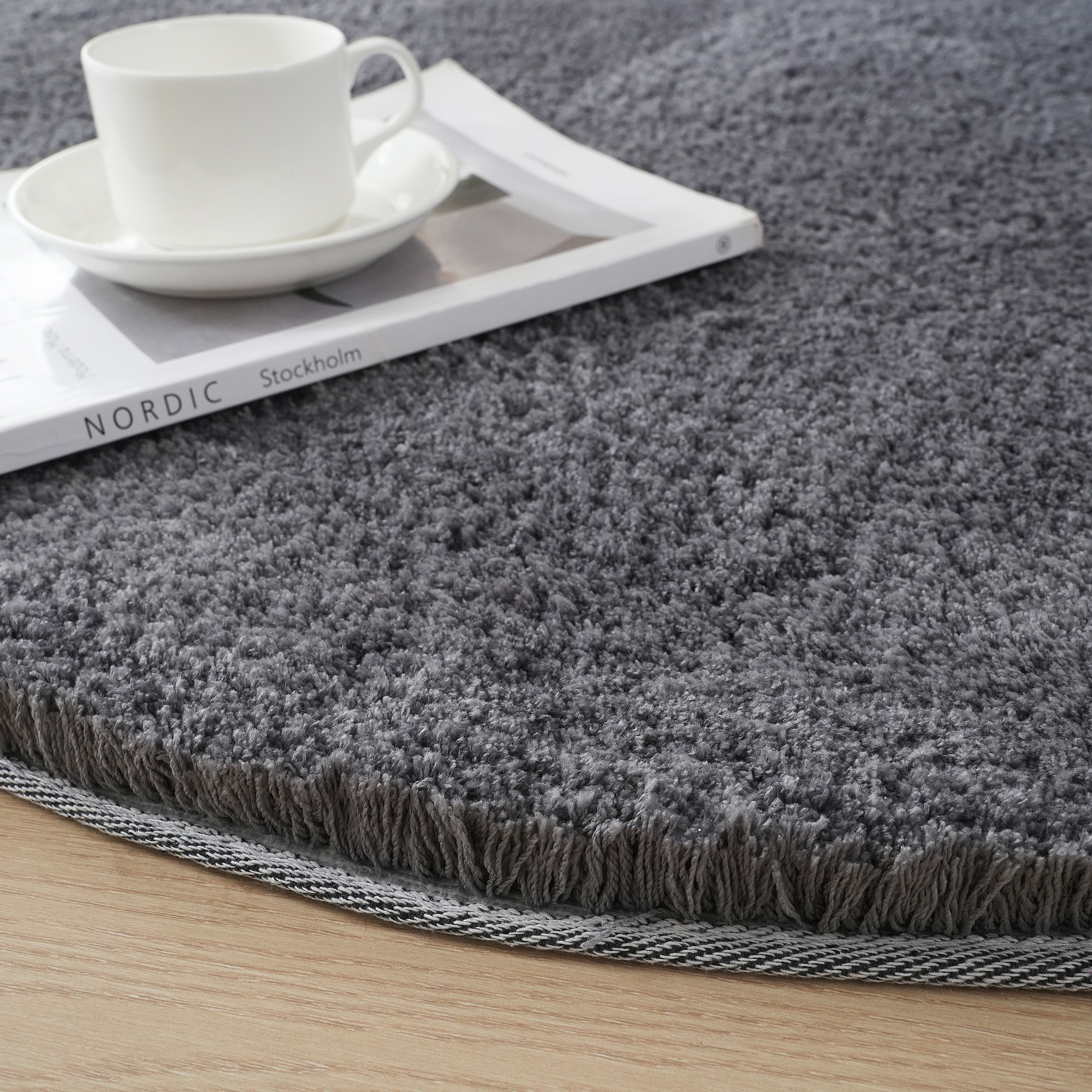 my home Hochflor-Teppich »Microfaser Teppich Magong, besonders weich, sehr feiner Flor«, rund, 25 mm Höhe, unifarben, weiche Teppiche, Wohnzimmer, Schlafzimmer, Kinderzimmer