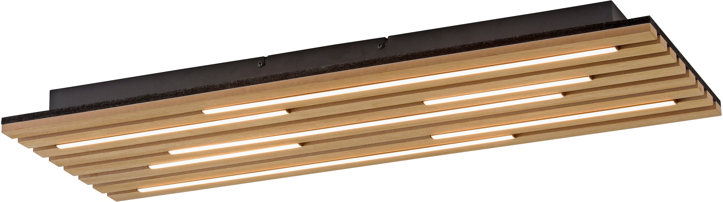 JUST LIGHT LED Deckenleuchte »AKUSTIK« LED-Board 1 Stk. Warmweiß Akustikpaneel mit Echtholzfurnier: Eiche