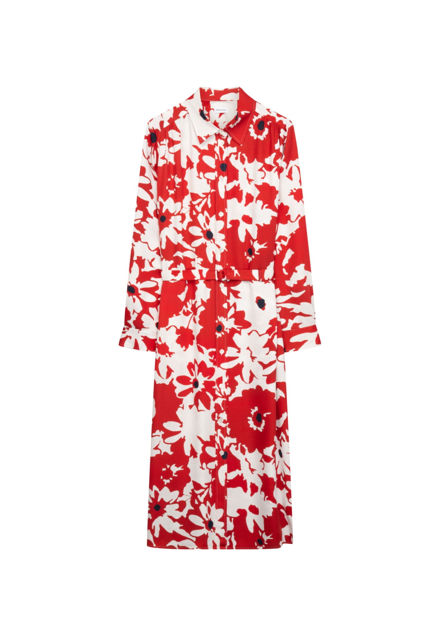 seidensticker Sommerkleid »Schwarze Rose«, Langarm Kragen Floral