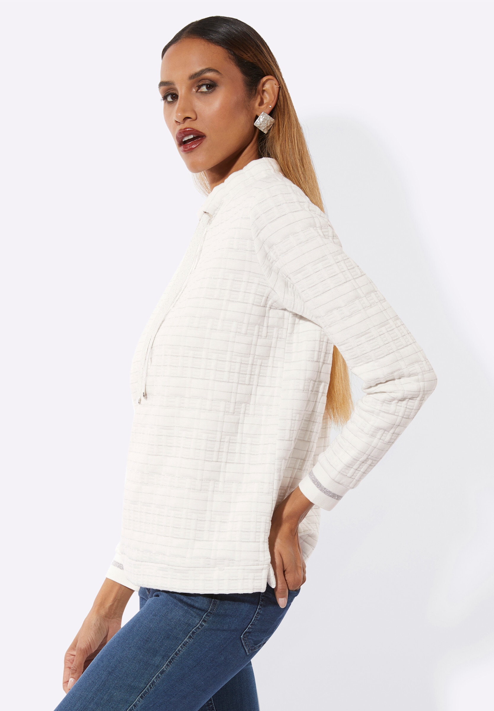 creation L Sweatshirt »Sweatshirt Sweatshirt mit Seitenschlitzen«
