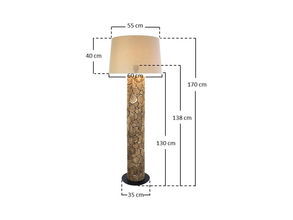 SalesFever Stehlampe »Maelis Handgefertigtes Treibholz-Design mit natürlichem Leinenschirm« E27 1 Stk. 1x E27 bis 60 W, 170 cm, Bodenlampe aus Treibholz mit Fußschalter