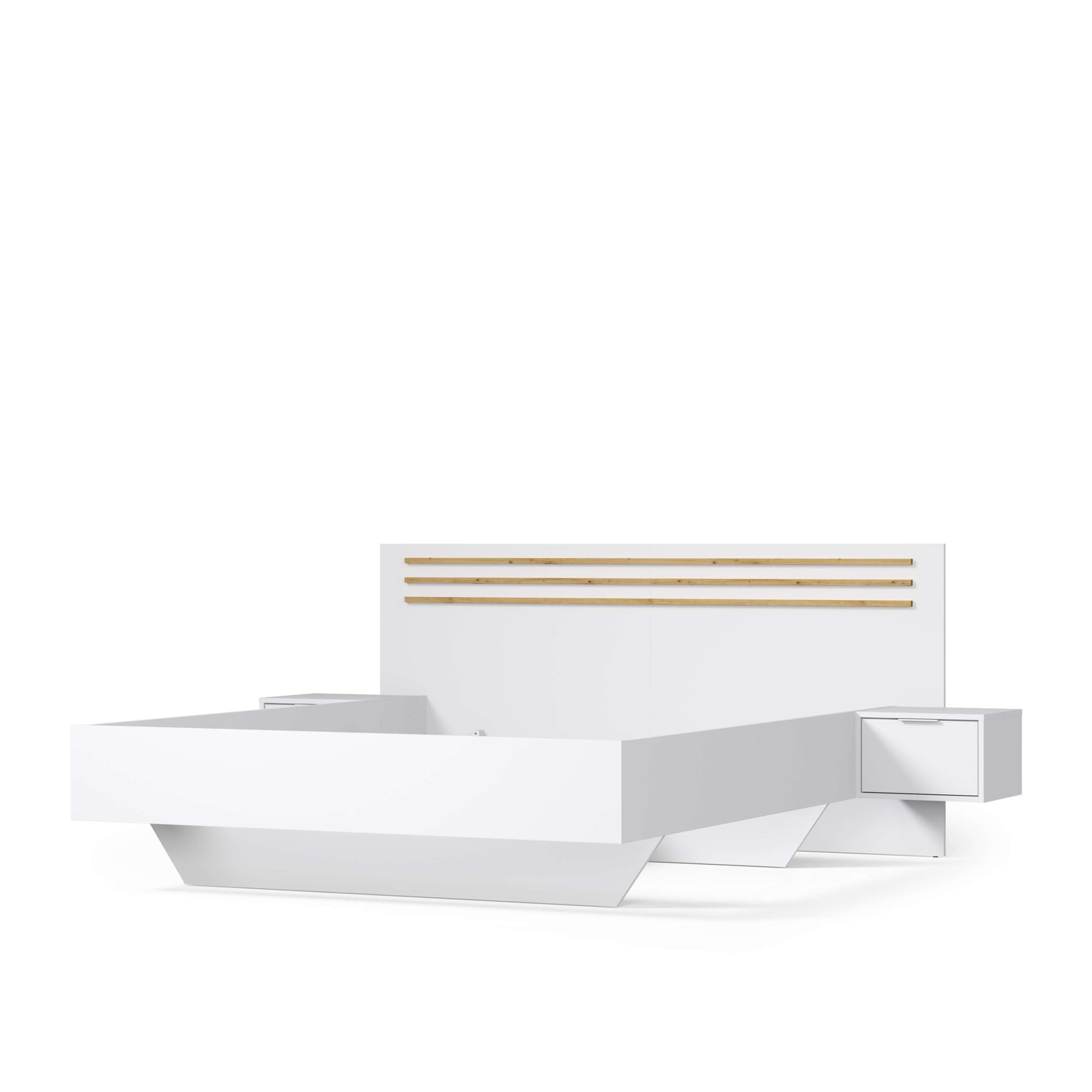 INOSIGN Bett »Bettgestell Calera mit zwei Nachttischen (Schlaffläche 180x200 cm)«, (Set, Bett mit 2 Nakos und 2 Schubladen), Bettgestell, mit Schubladen, BxTxH 265x204x96 cm