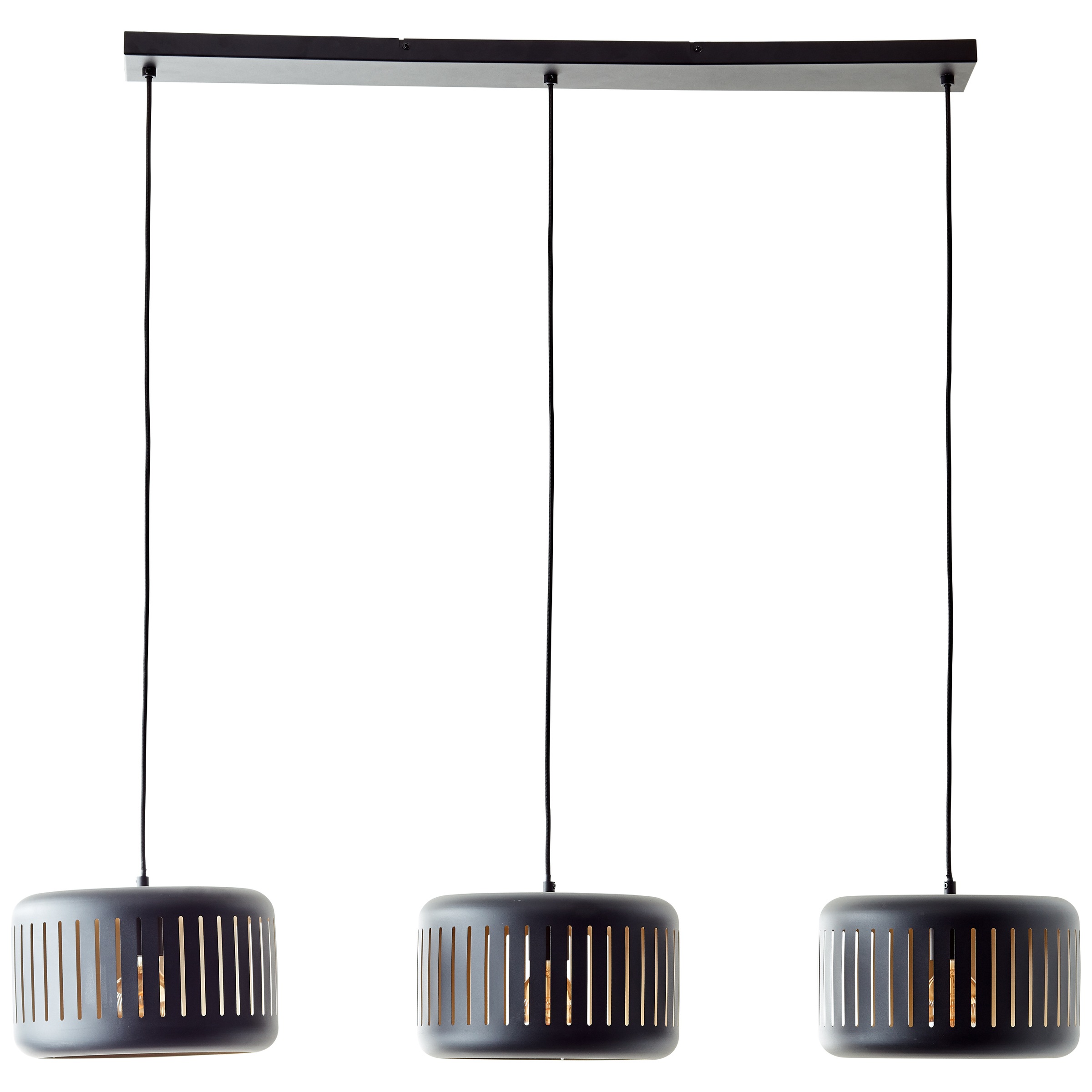 Brilliant Pendelleuchte »Tyas«, 3 flammig, Leuchtmittel E27 | ohne Leuchtmittel, 120 x 110 x 27 cm, 3 x E27, kürzbar, Metall, schwarz/goldfarben