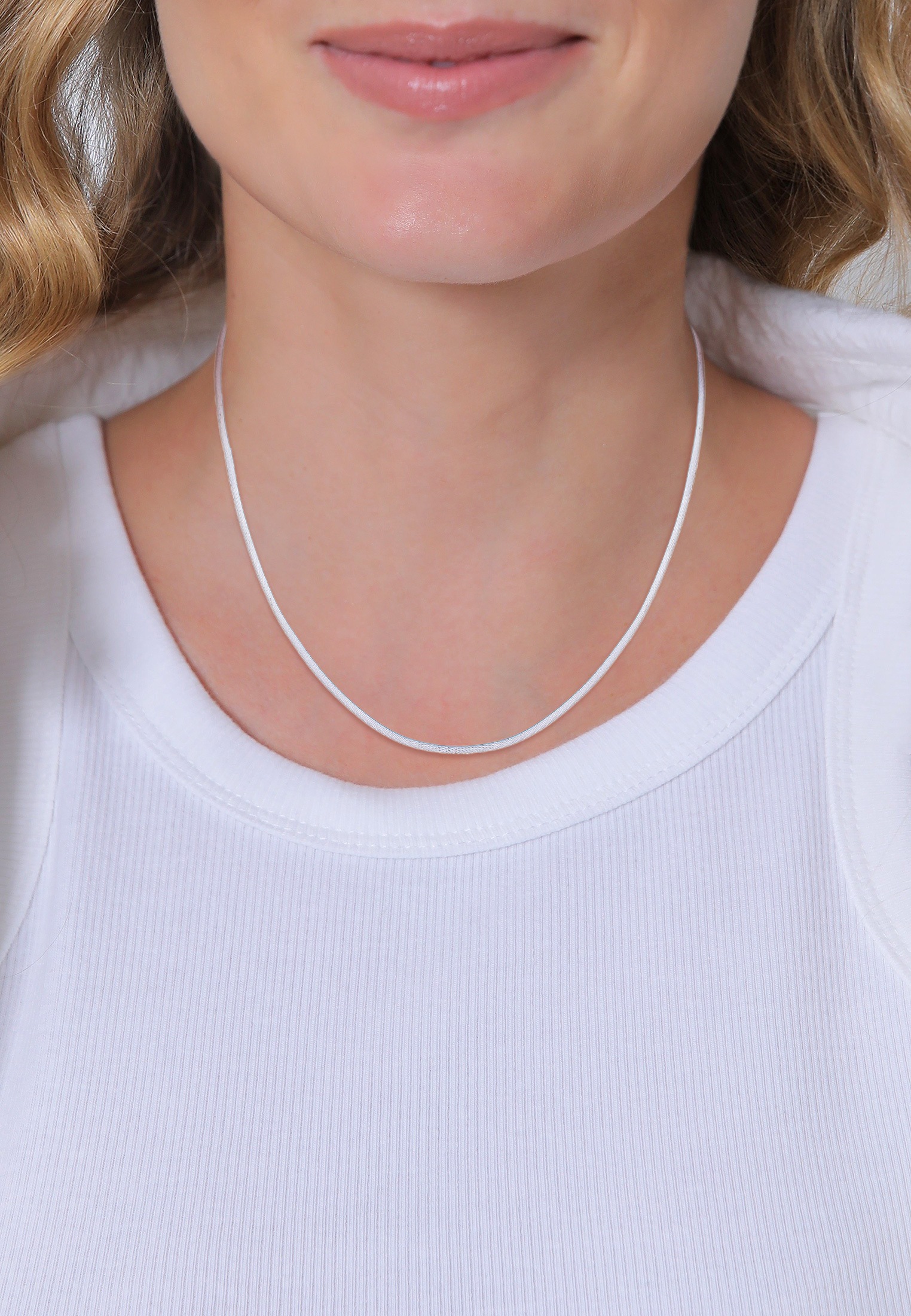Nenalina Kette ohne Anhänger »Halskette Seidenband Kette Basic Kombinierbar 925 Silber«