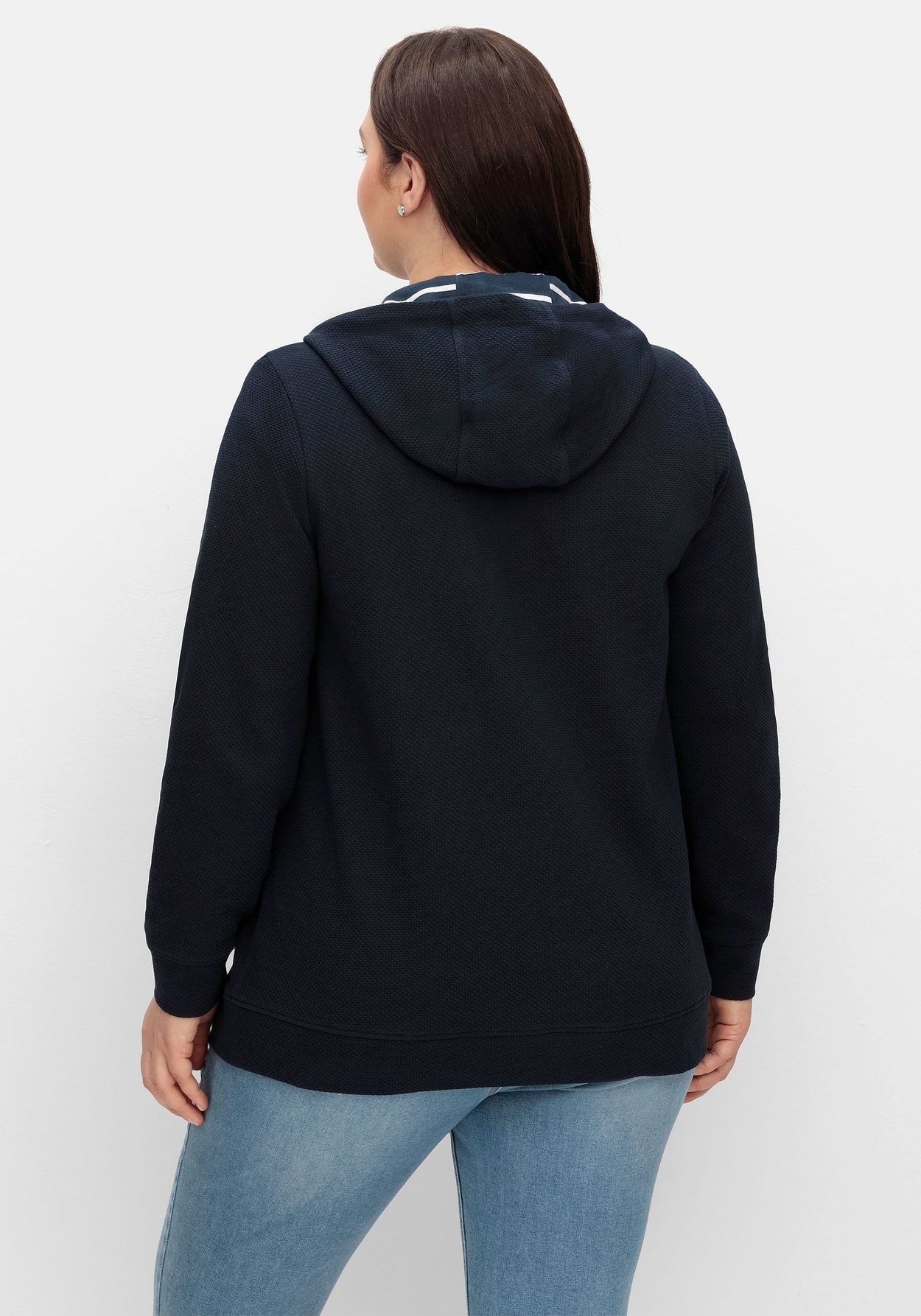 Sheego Sweatjacke »Sweatjacke mit Kapuze, aus Waffelpiqué«