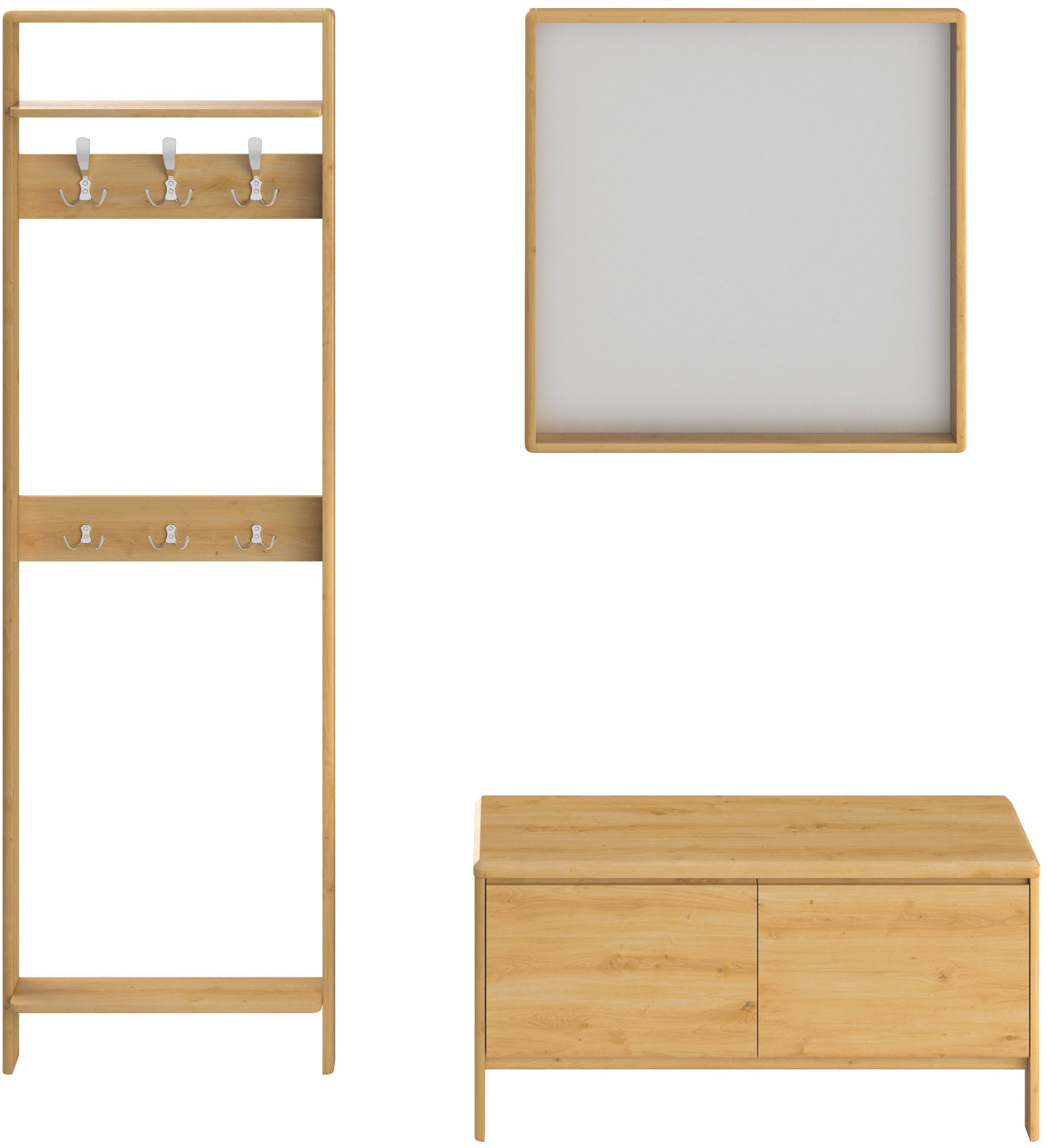 Home affaire Garderoben-Set »Luven«, (Set, 3 St.), zertifiziertes Massivholz, bestehend aus Spiegel, Paneel und Kommode
