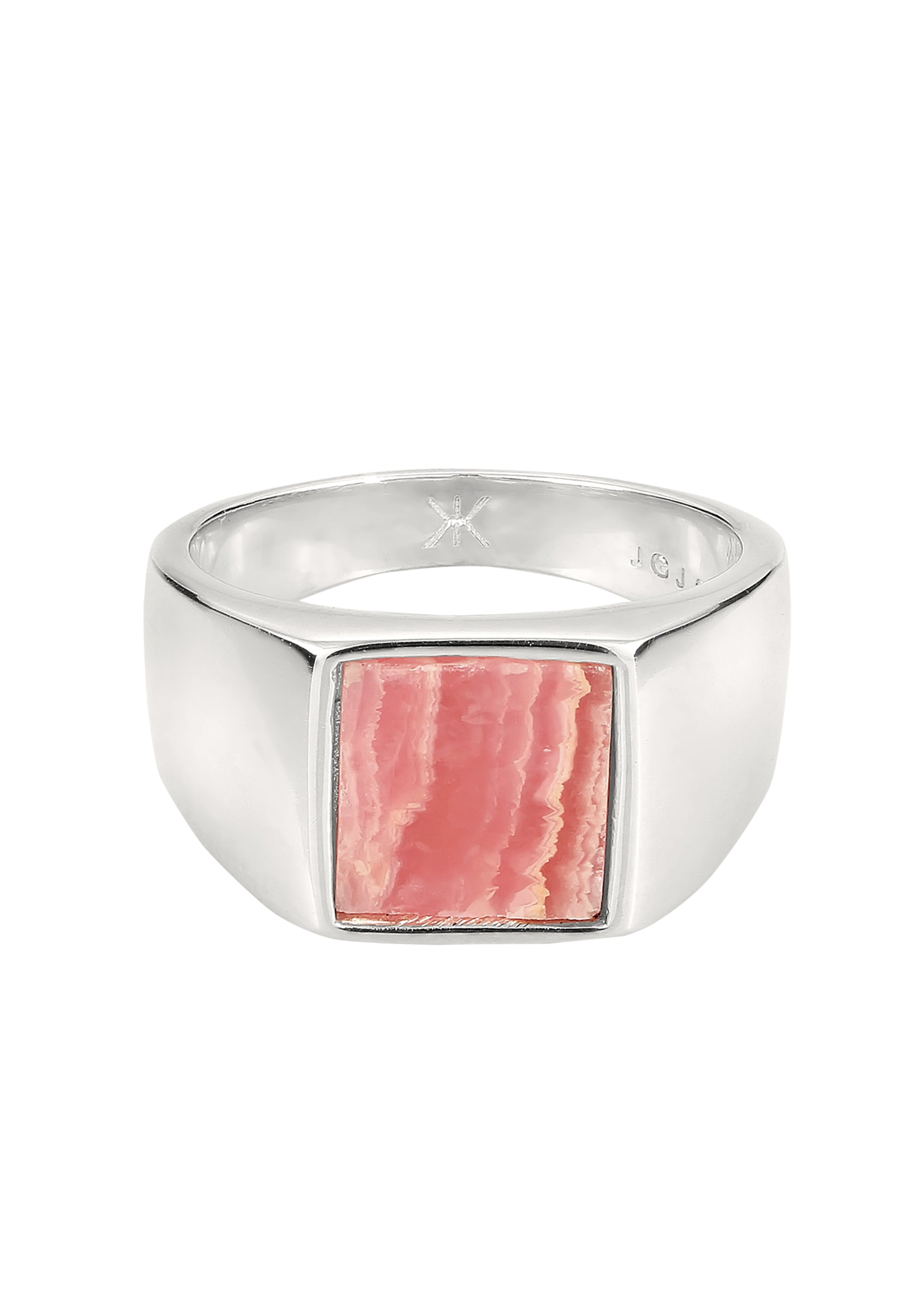 Kuzzoi Siegelring »Ring Siegelring Rhodochrosit Orange 925 Sterling Silber«
