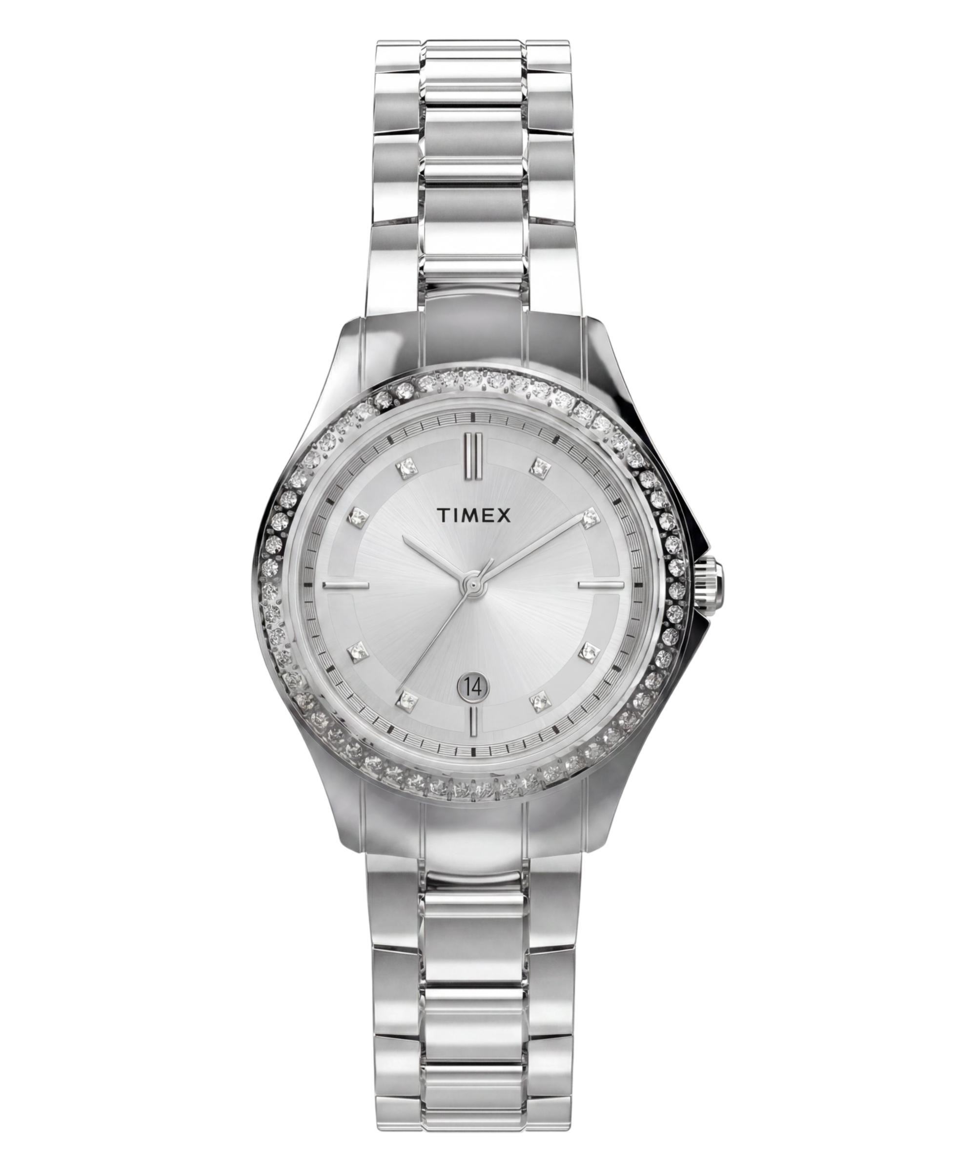 Timex Quarzuhr »Celine« Armbanduhr, Damenuhr, Edelstahlarmband, analog, Tag