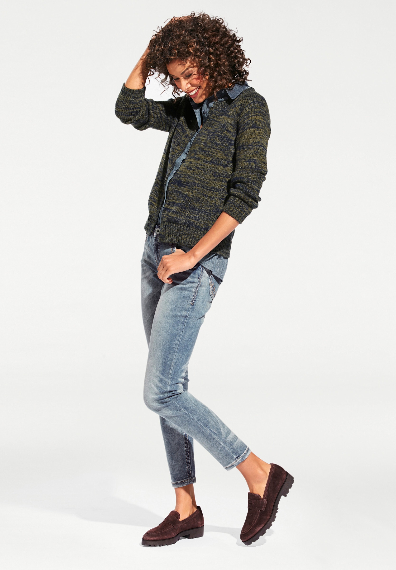 heine Röhrenjeans »Bauchweg-Jeans Röhrenjeans mit Stickerei«