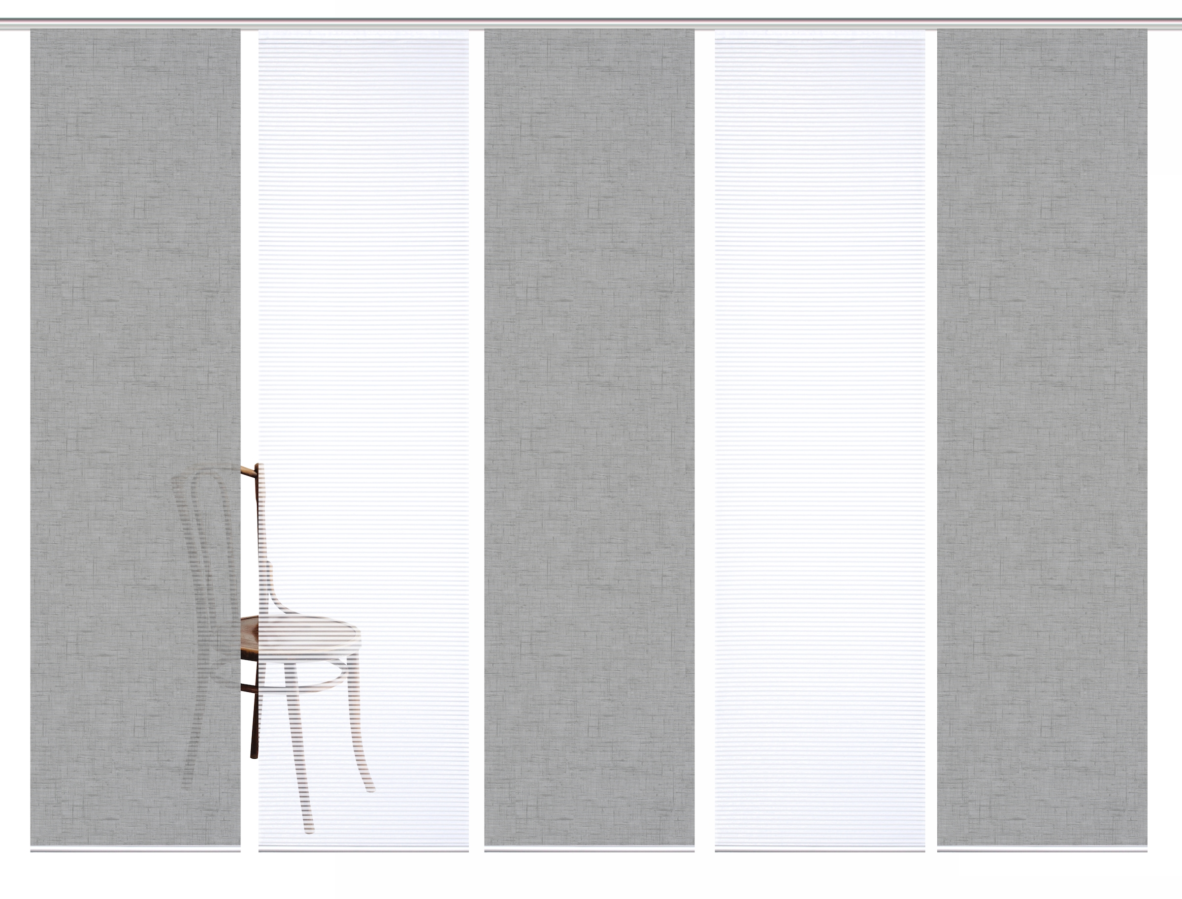 HOME in green Schiebegardine »ESTRA« Paneelwagen 5 Stk. tlg. SET DIGITALDRUCK,BAMBUSOPTIK RECYCELT