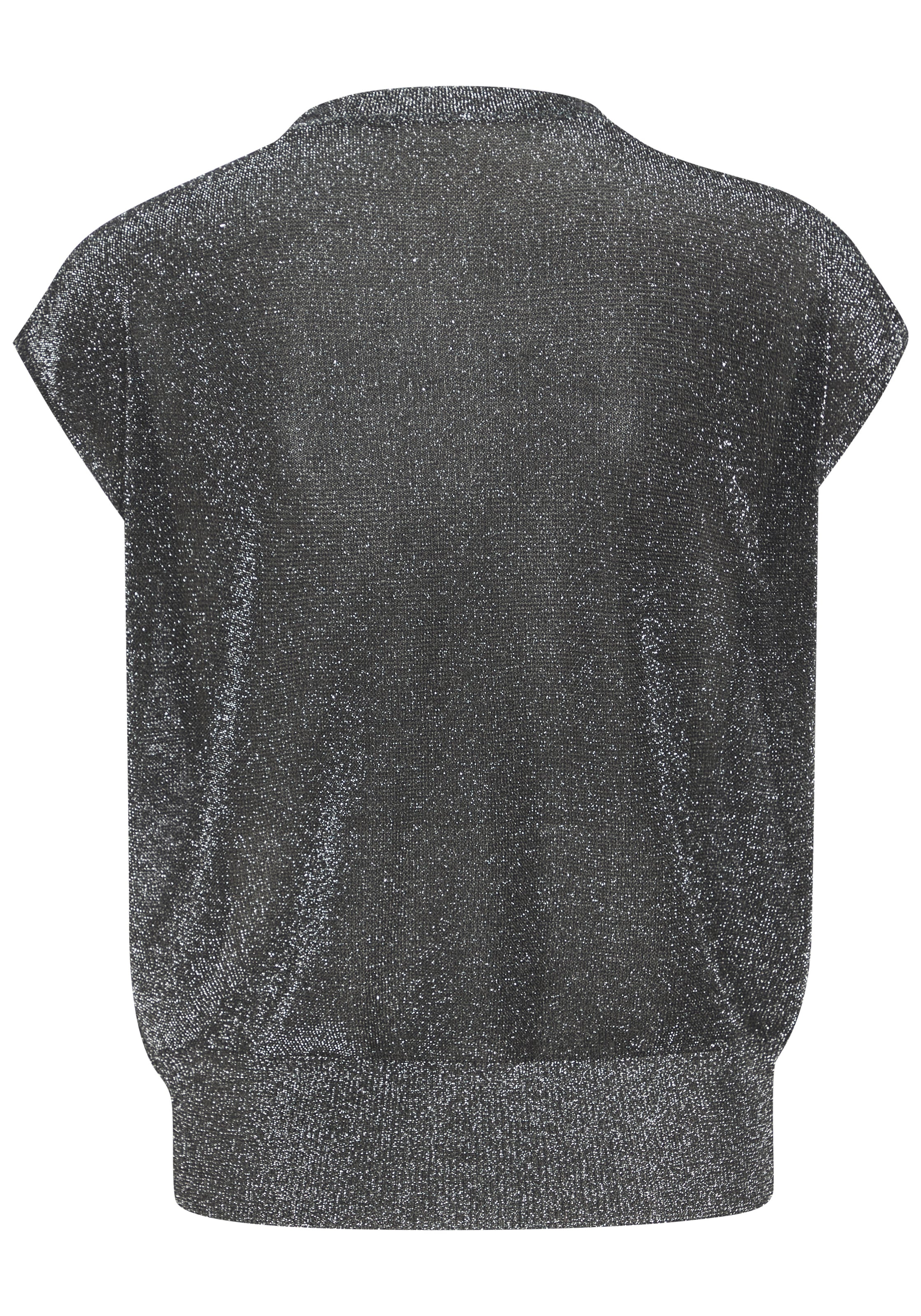 LASCANA Kurzarmpullover aus Glitzergarn mit Gliederketten-Detail