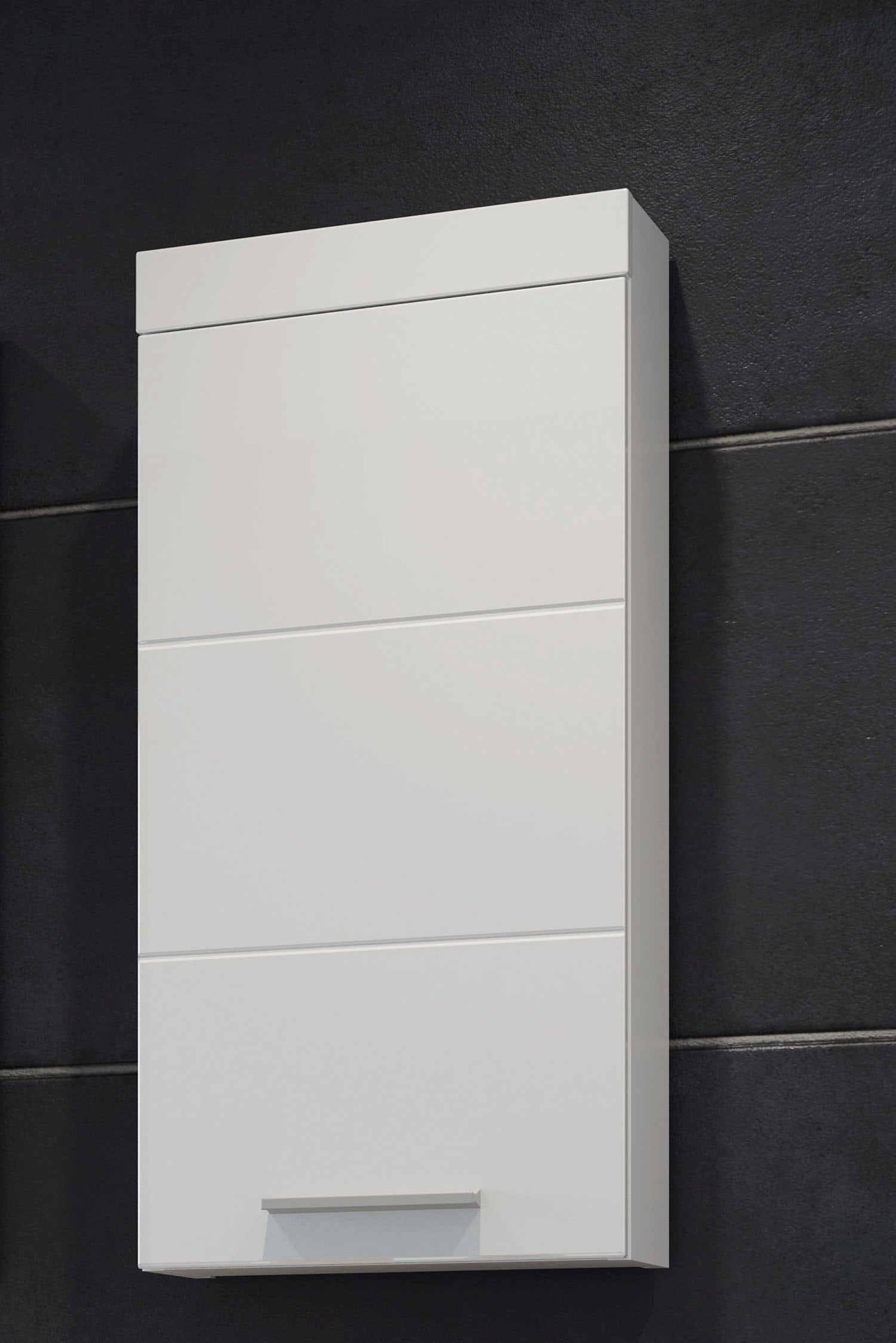 welltime Hängeschrank »Dormoletto« Weißer Badschrank mit waagerechter Fräsung - Maße (B/T/H) 35/16/75 cm