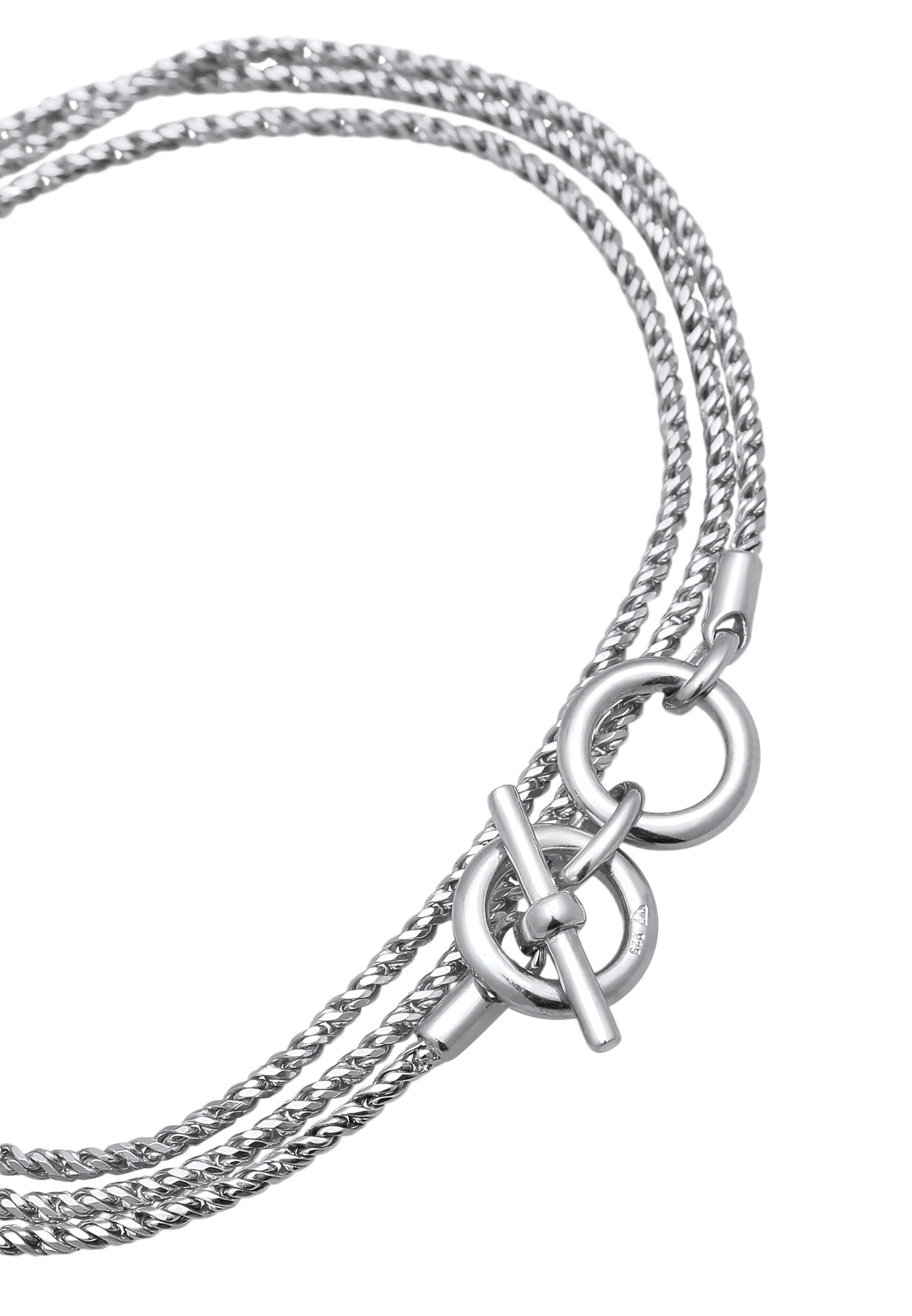 Kuzzoi Armkette »Armband Männer Kordelkette T-Bone Oxidiert 925 Silber«
