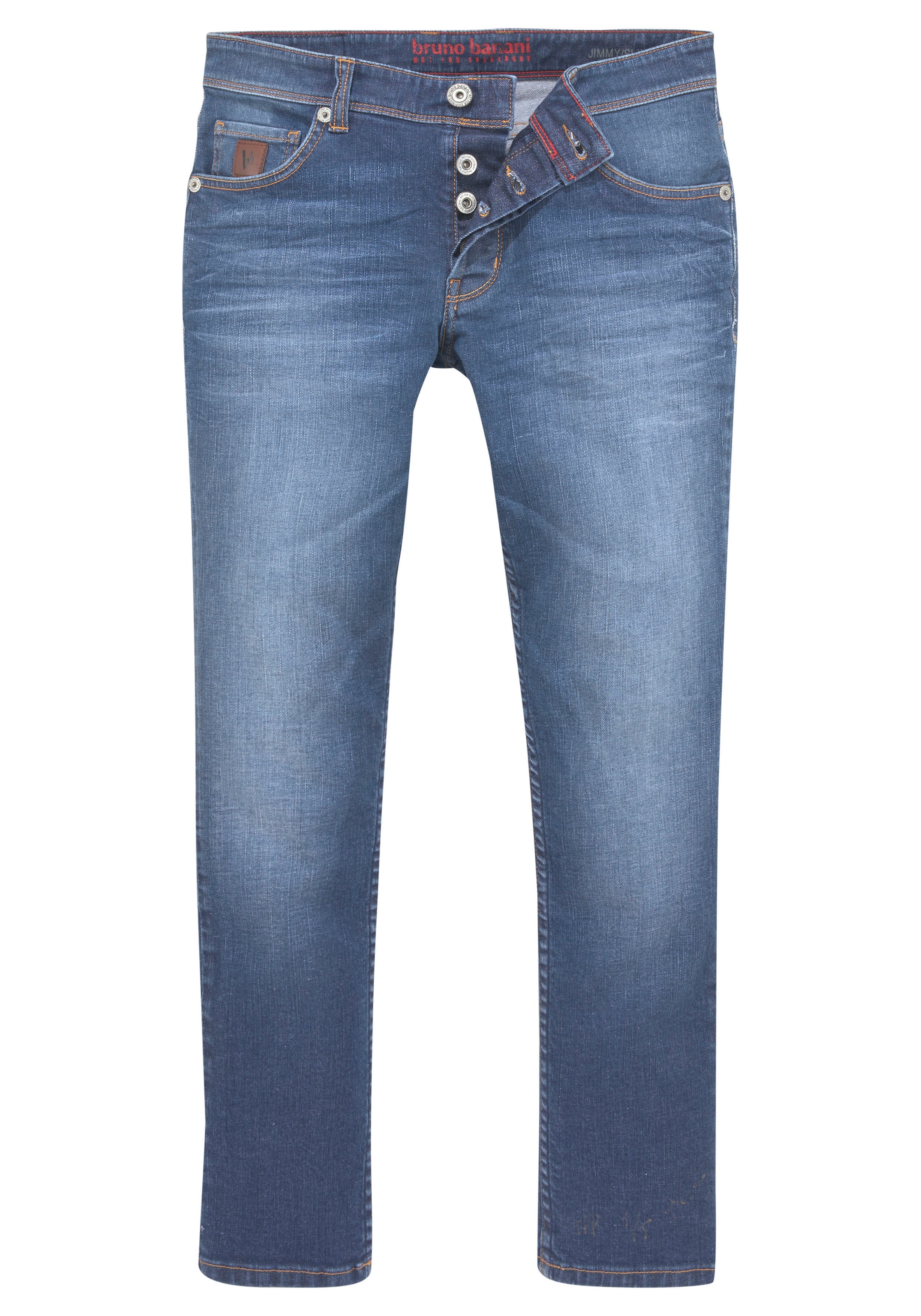 Bruno Banani Slim-fit-Jeans »Jimmy (Stretch)«, schmale Beinform, niedrige Leibhöhe, mit Button-Fly