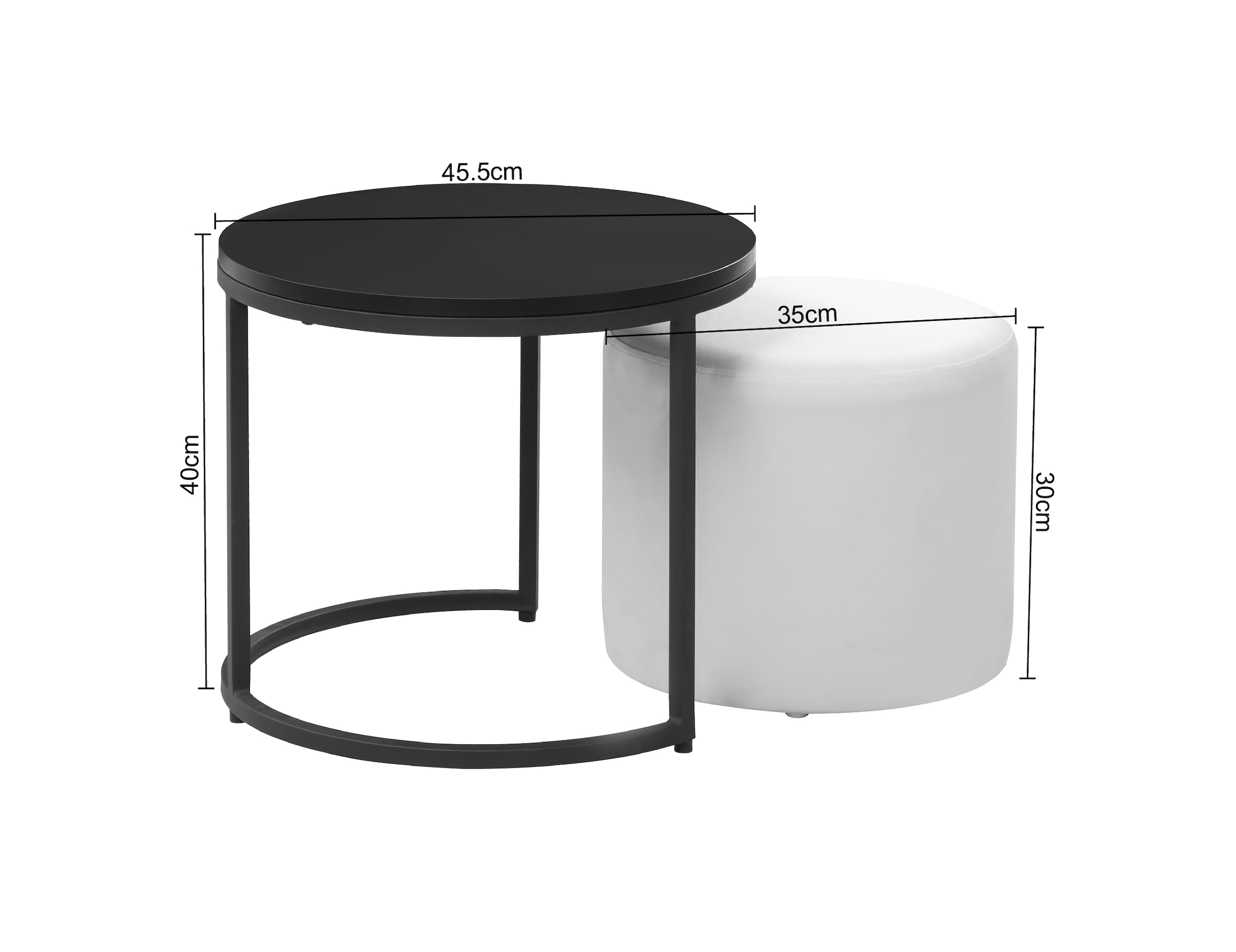 Home affaire Couchtisch »Mayres, TOPSELLER!, OTTOs Choice«, mit integriertem Pouf, Höhe 40 cm