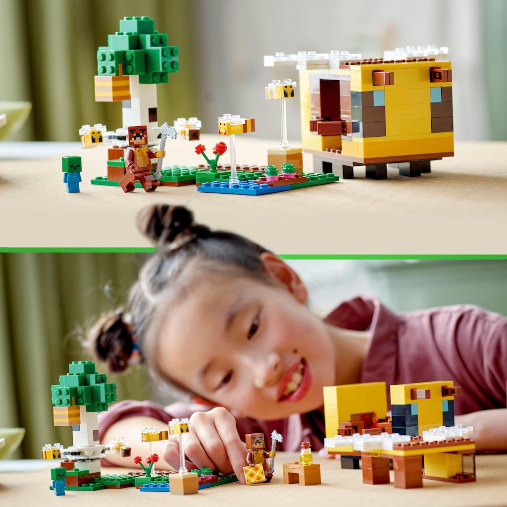 LEGO® Konstruktionsspielsteine »Das Bienenhäuschen (21241), LEGO® Minecraft«, (254 St.), Made in Europe