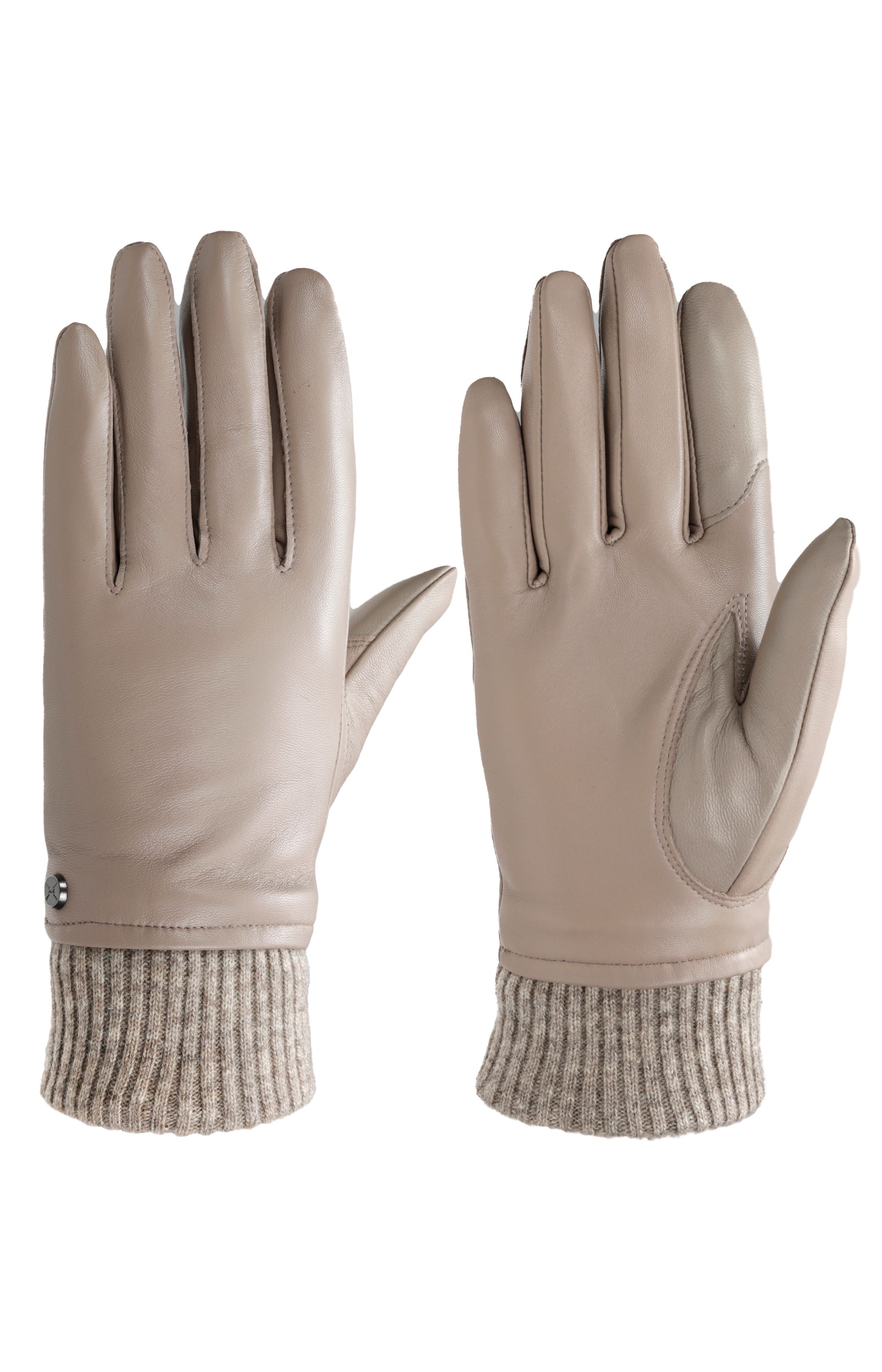 PEARLWOOD, Damen, Lederhandschuhe »ARMA« mit Wollanteil, weiches Innenfutter aus Fleece, taupe, taupe, Damenhandschuhe von Pearlwood