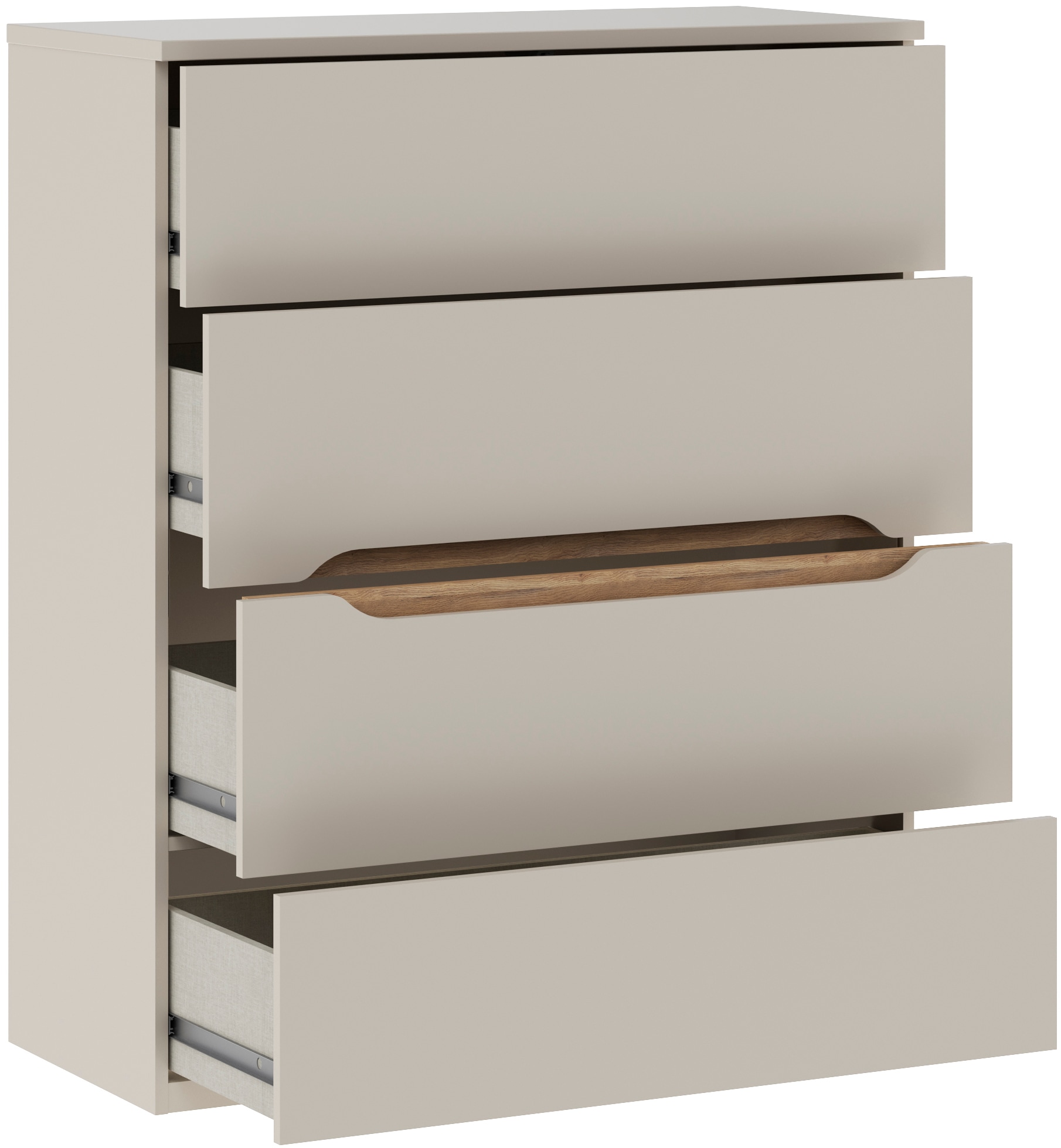 FORTE Hochkommode B/H/T 95,1/114,7/41,5 cm Hochkommode ohne Griffe