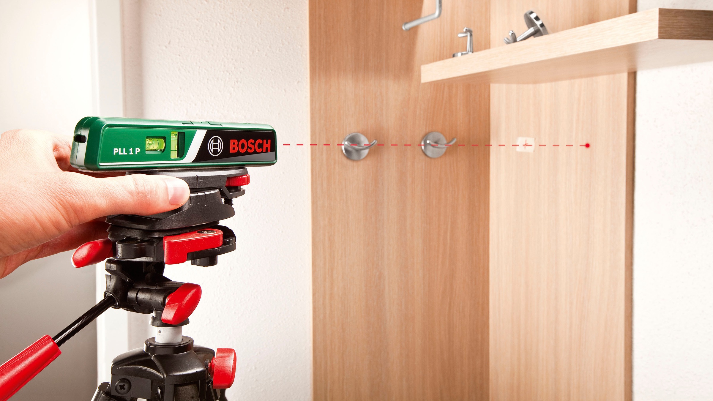 Bosch Home & Garden Lasermessgerät »PLL 1 P«, mit Wasserwaage, inklusive Batterien