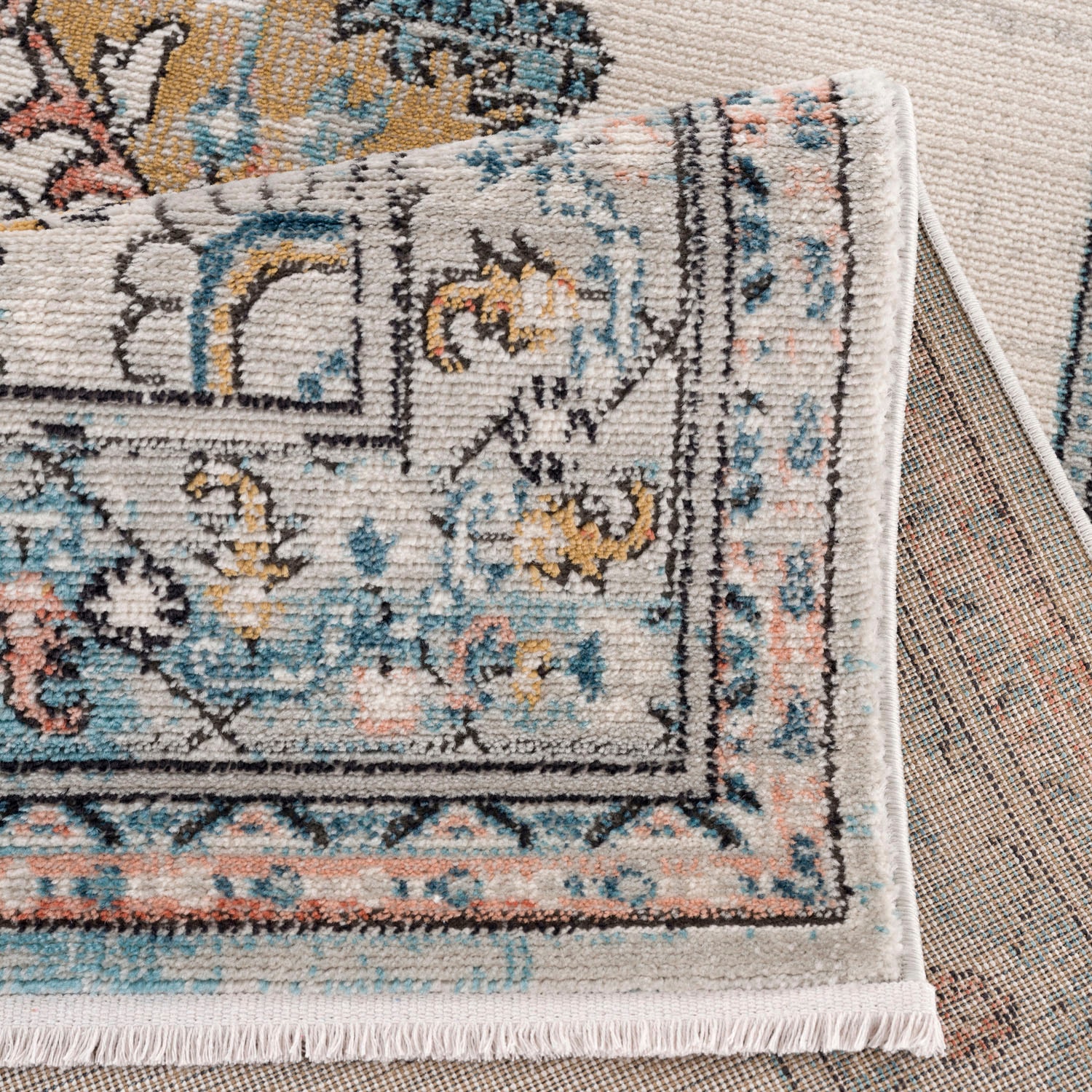 Carpet City Teppich rechteckig, Vintage-Teppich Used-Look, »Novel 8640«, Fransen, Multicolor mit