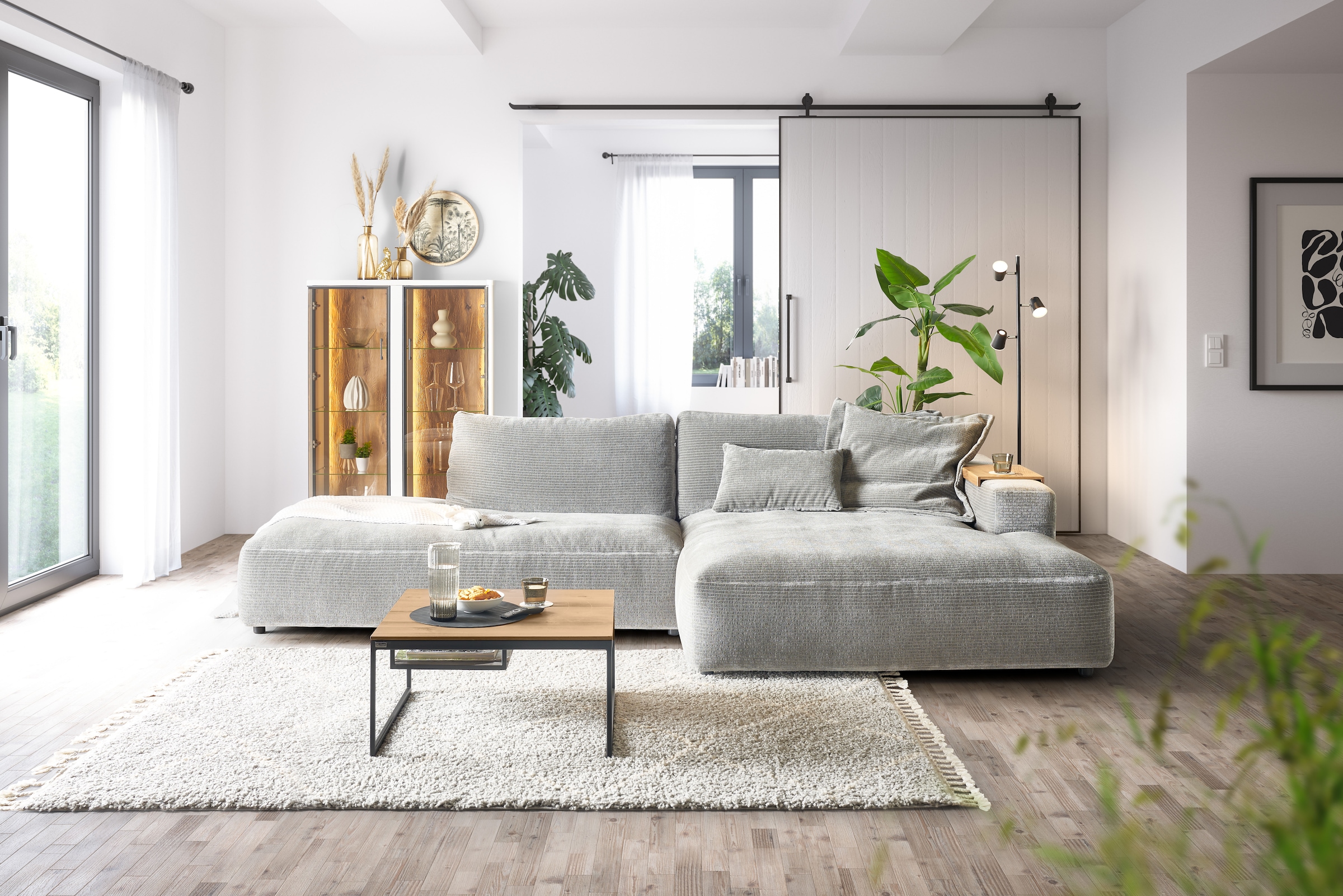 Musterring Ecksofa »Lucia«, verschiedene Farben, großer Longchair mit Armlehne, B330 x T190 cm