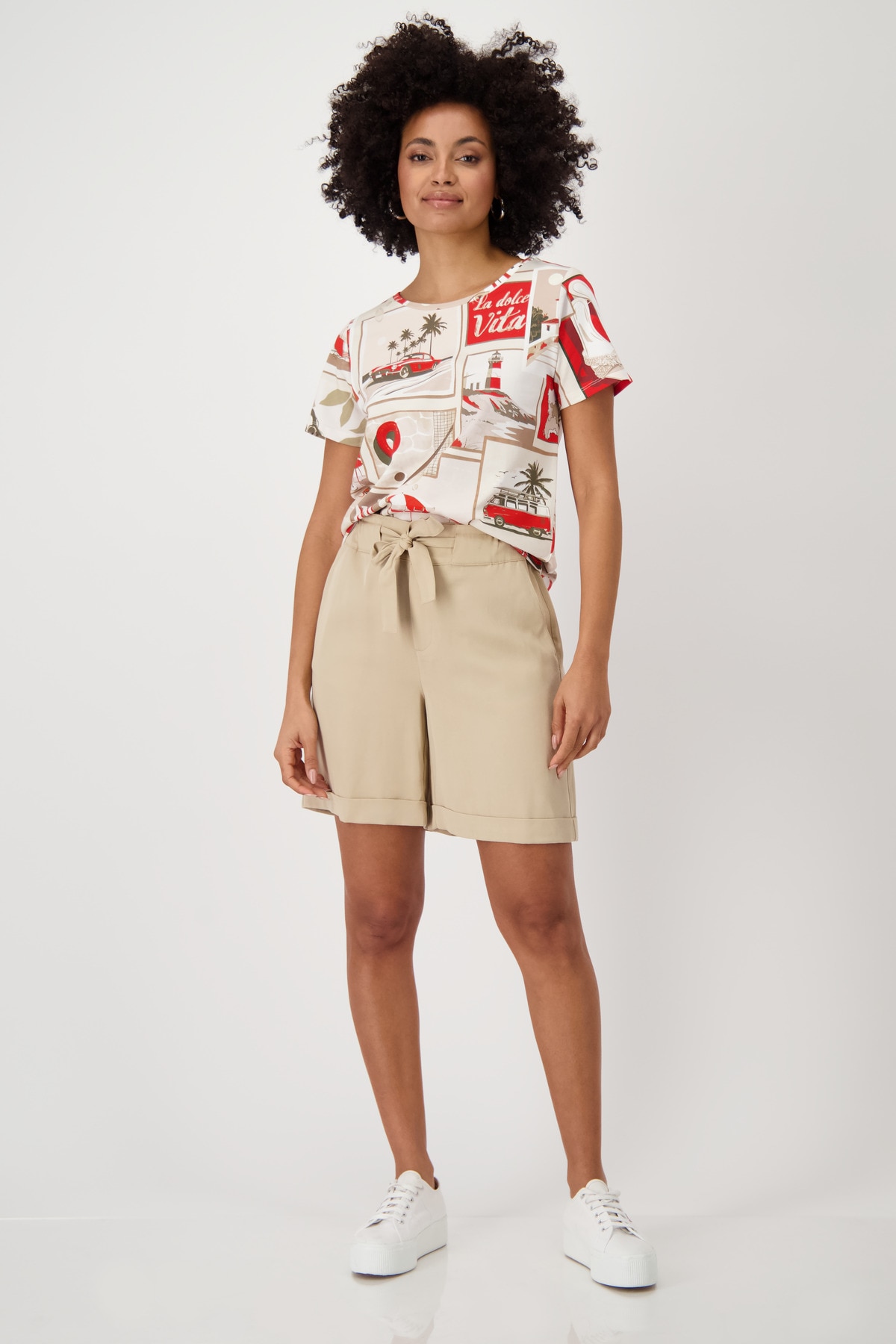 Monari Rundhalsshirt, mit Alloverprint