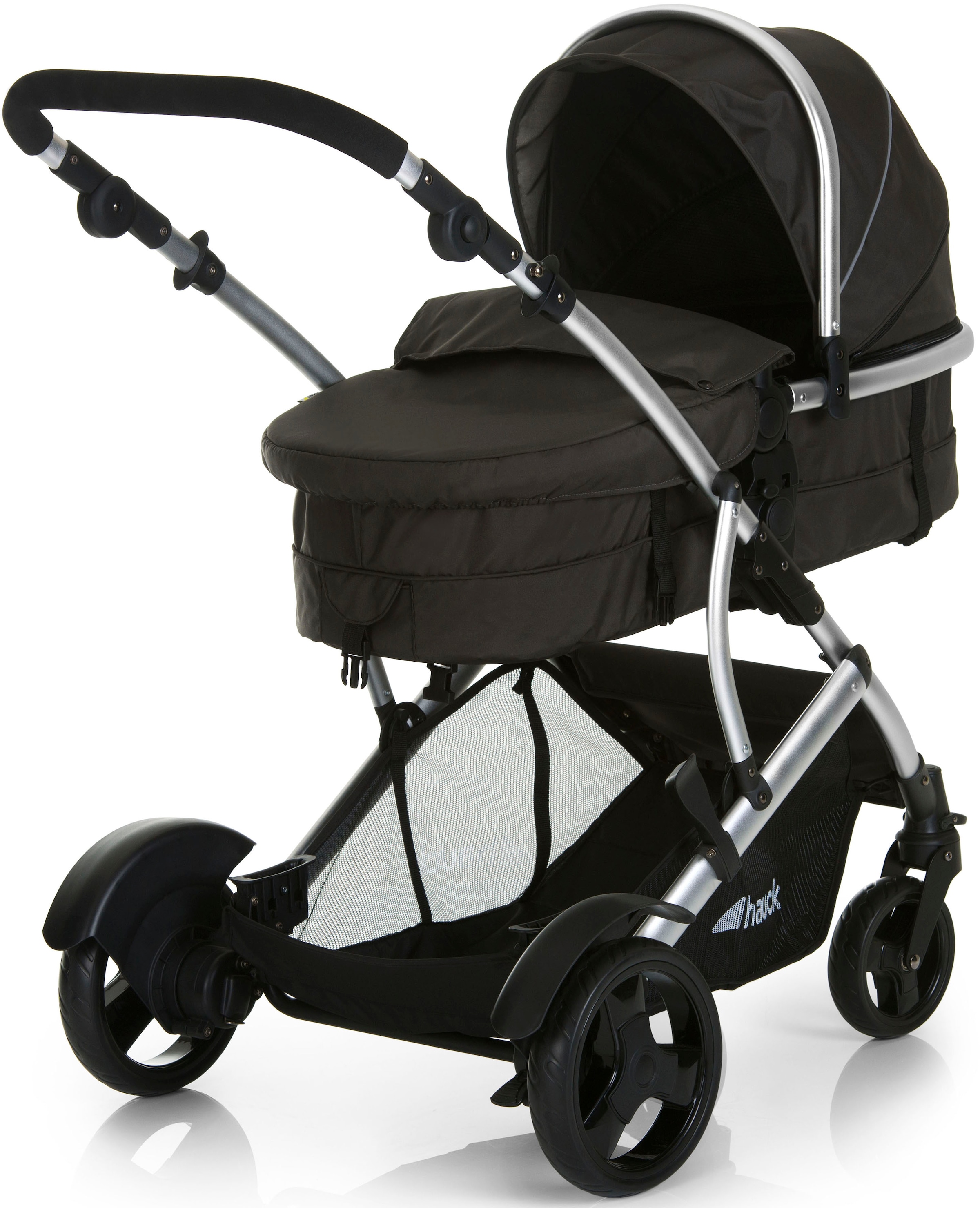 Hauck Geschwisterwagen »Duett 2 black«, 15 kg, mit Regenschutz, Kinderwagen