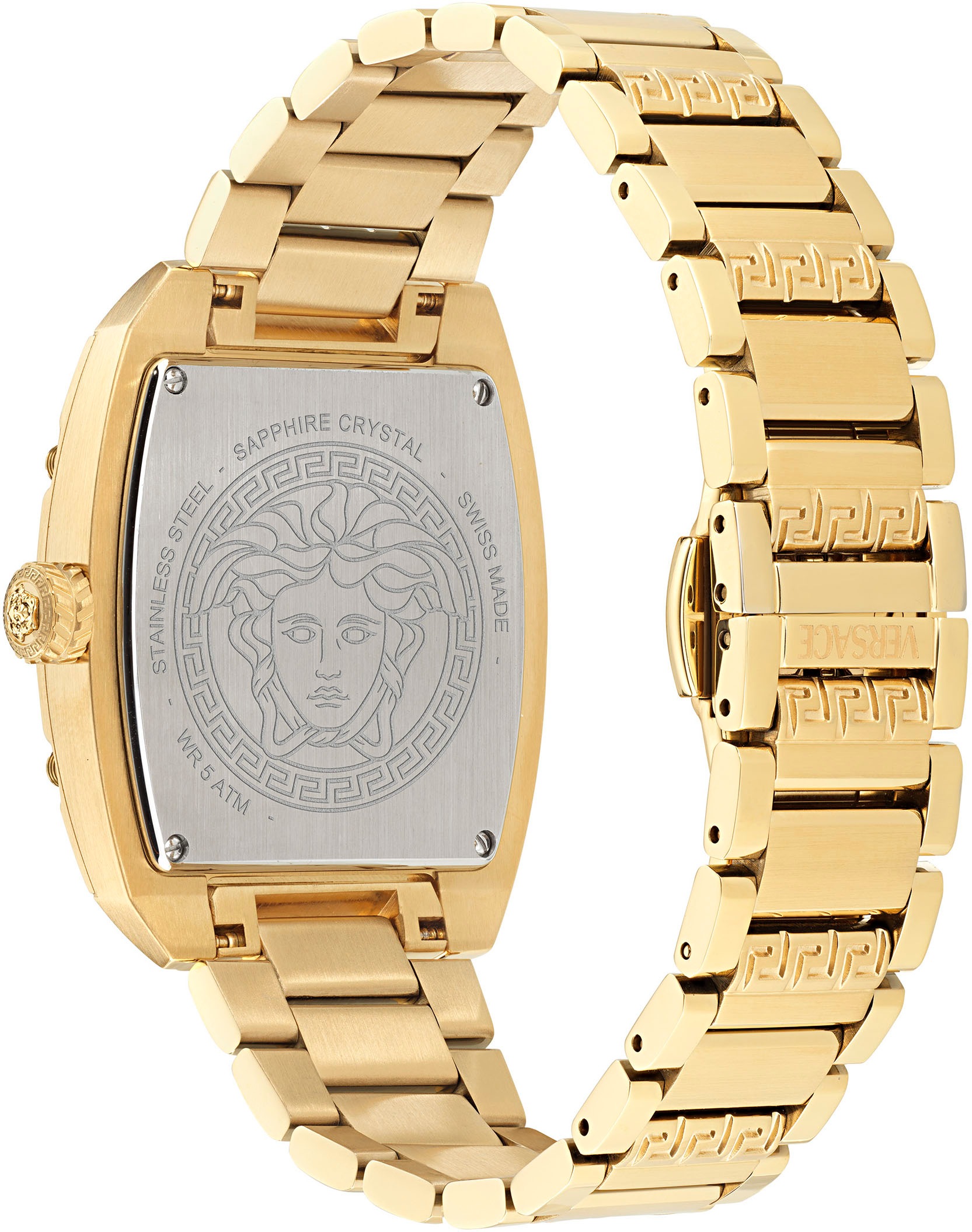 Versace Quarzuhr »DOMINUS LADY«, Armbanduhr, Damenuhr, Saphirglas, Swiss Made, Leuchtindizes, analog