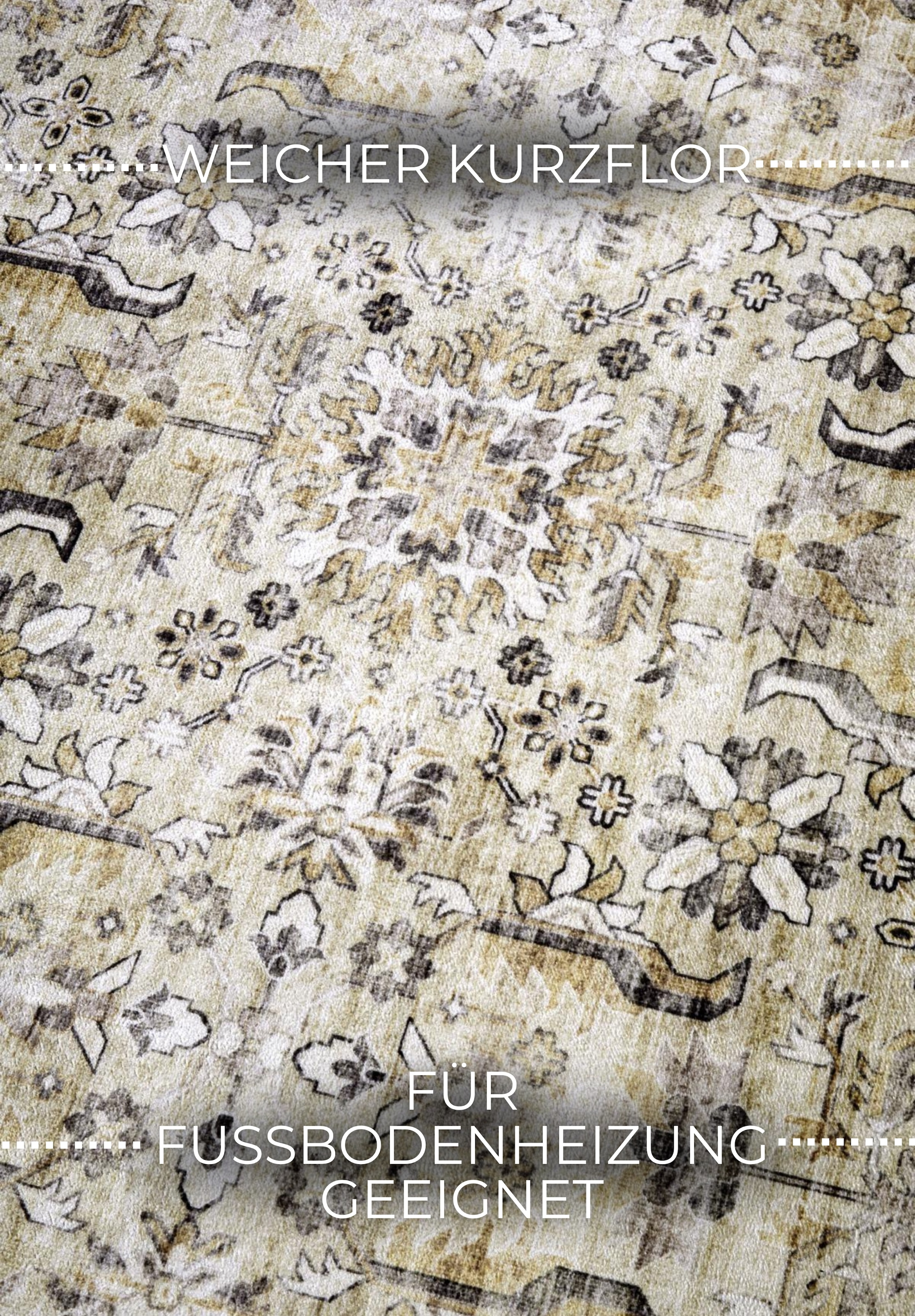 ELLE DECORATION Teppich »Saveh« rechteckig 5 mm Höhe Kurzflor, Anti Rutsch, Vintage, Klassisch, Wohnzimmer, Flur