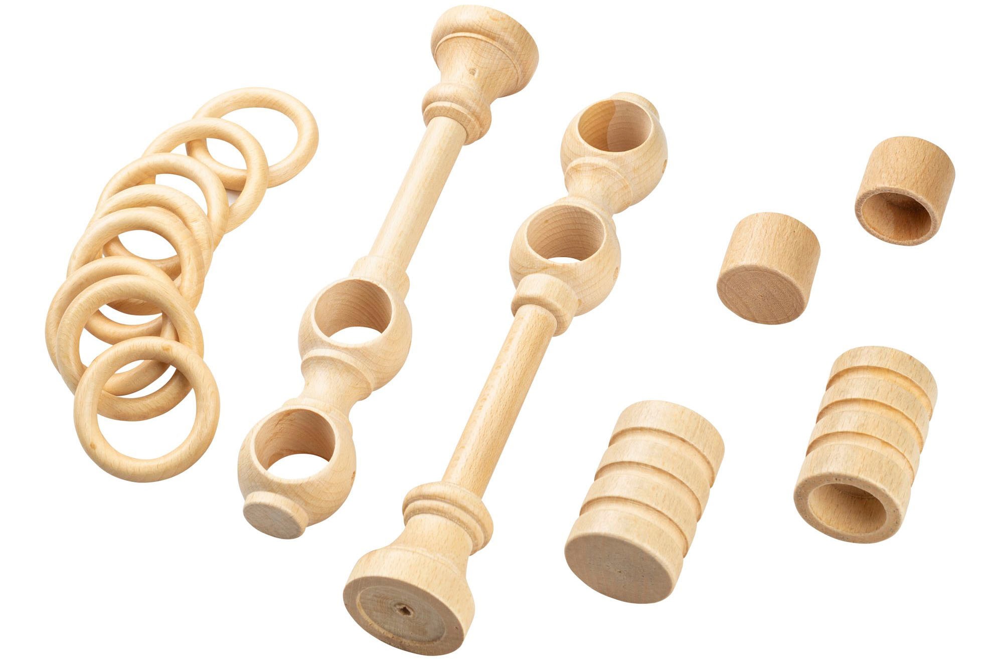 SN DECO GROUP Gardinenstange »Pisa«, 2 läufig-läufig, Fixmaß, 28 mm, Holz, verschiedene Längen und Farben, Komplettset