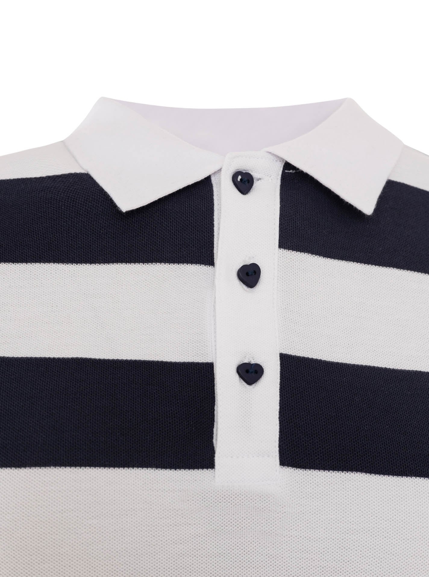 Zwillingsherz Poloshirt »Stripes« kurzarm, Polokragen und Knopfleiset abgesetzt, Herzknöpfe