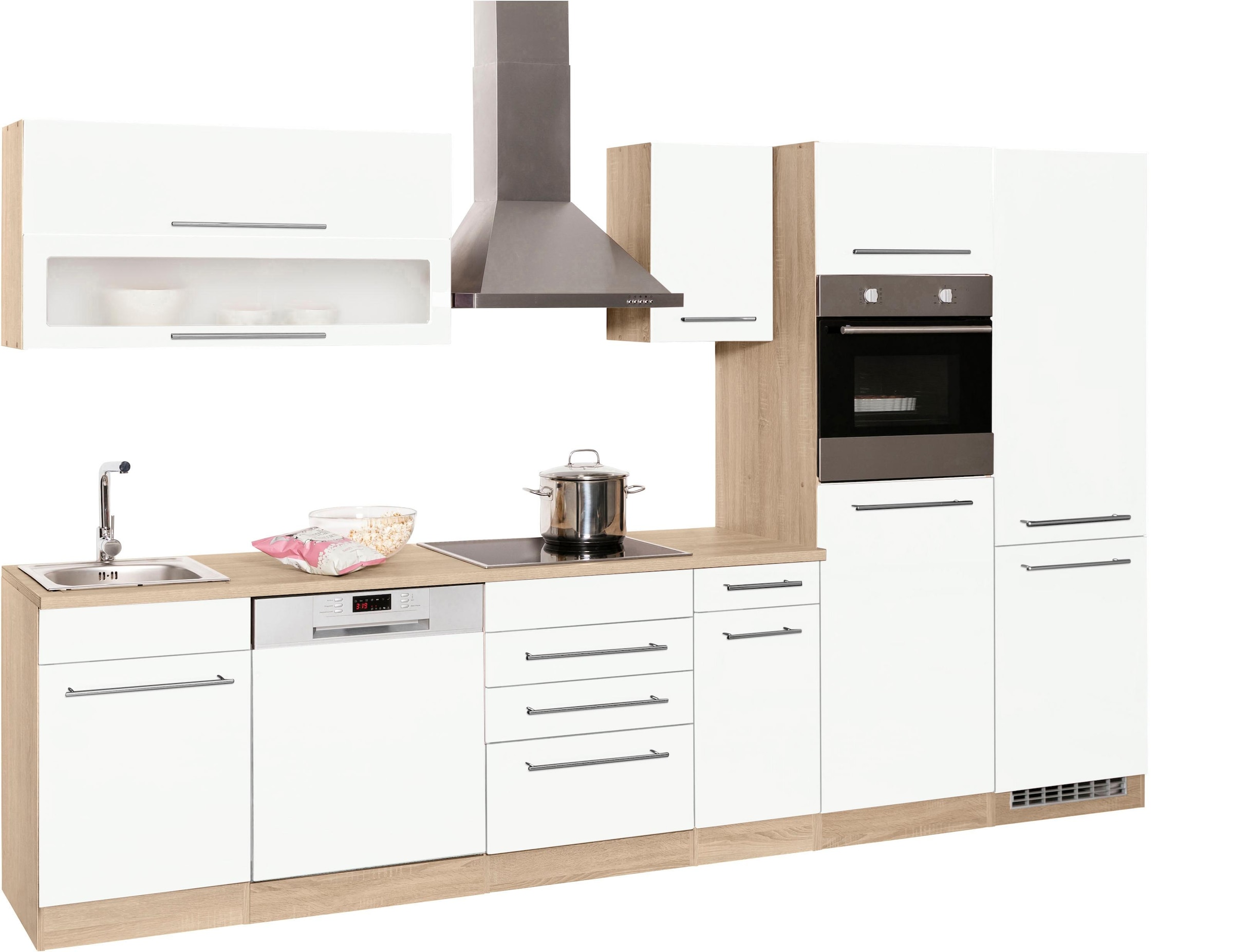 KOCHSTATION Küchenzeile »KS-Eton«, mit E-Geräten, Breite 330 cm