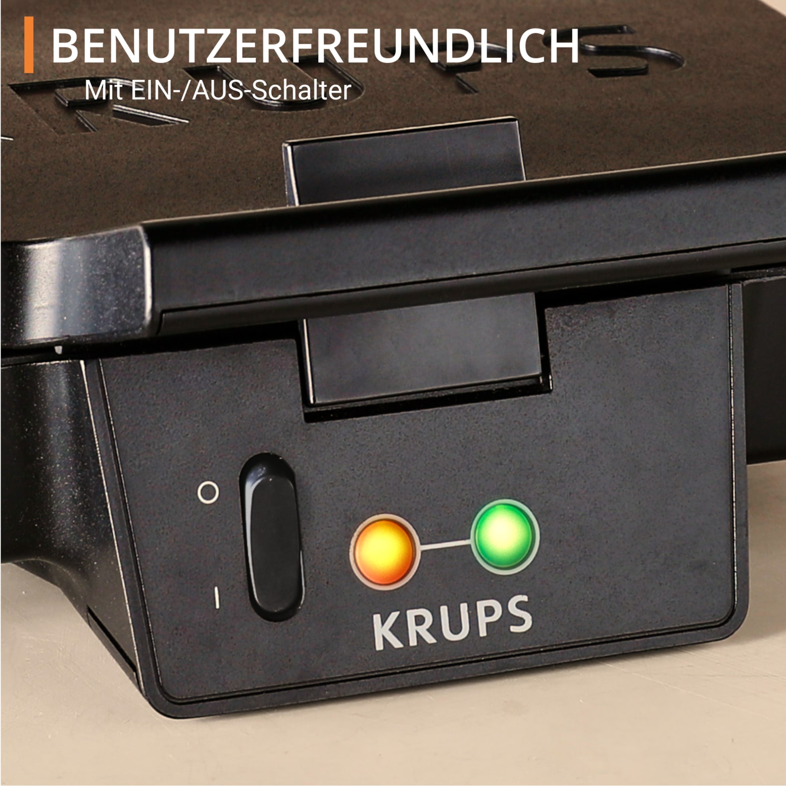 Krups Sandwichmaker »Iconic 3-Eckform mit elegantem Design, Keramik-Antihaftbeschichtung«, 850 W, extra-tiefe Platten, Maße: 23,1 x 26,5 x 10,8 cm, FDK461